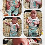 Ian is registered to the contest to win money with this photo: baby, infant, collage, cute, elephant, onesie, pants, blanket, pattern, heart_icon, floral_decor, soft_toys, expression, cute_face, indoor, child, newborn, sleeping_bed, close_up, portrait