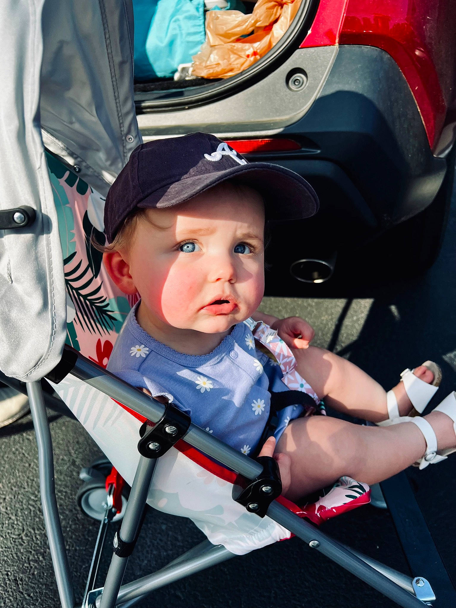 Emberlee joined the competition — help win amazing prizes! auto_part, automotive_design, automotive_lighting, automotive_tire, baby, baby_carriage, baby_products, child, comfort, fender, fun, headwear, helmet, motorcycle_helmet, person, personal_protective_equipment, red, service, tire, toddler