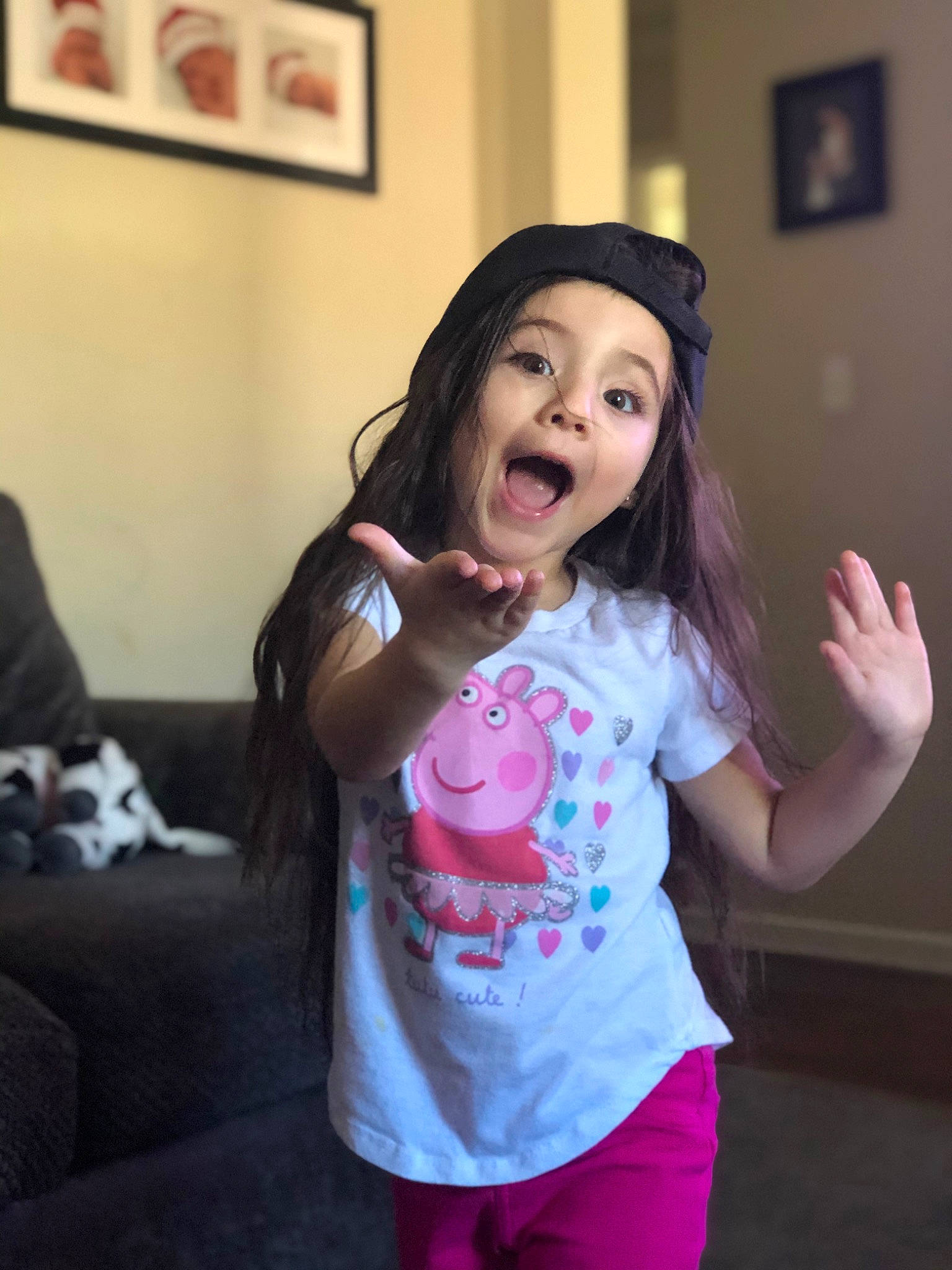 Hadassah joined the competition — help win amazing prizes! arm, beauty, cheek, child, face, facial_expression, finger, happy, head, lip, mouth, nose, person, photography, pink, shoulder, skin, smile, surprise, t_shirt