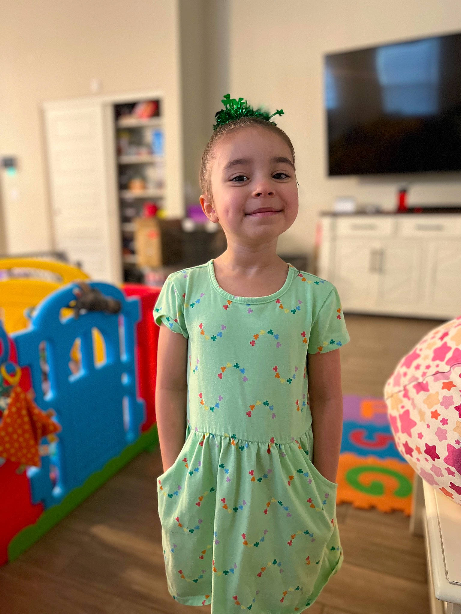 Iliana joined the competition — help win amazing prizes! baby_toddler_clothing, child, costume, dress, event, fashion_design, flooring, fun, happy, holiday, home_appliance, joy, leisure, party, pattern, person, play, room, smile, television