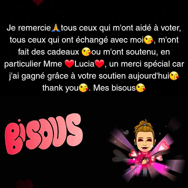 Djannah a rejoint le concours — aidez-le/la à gagner de superbes lots ! fictional_character, font, graphic_design, graphics, heart, illustration, love, magenta, pink, smile, text, valentines_day