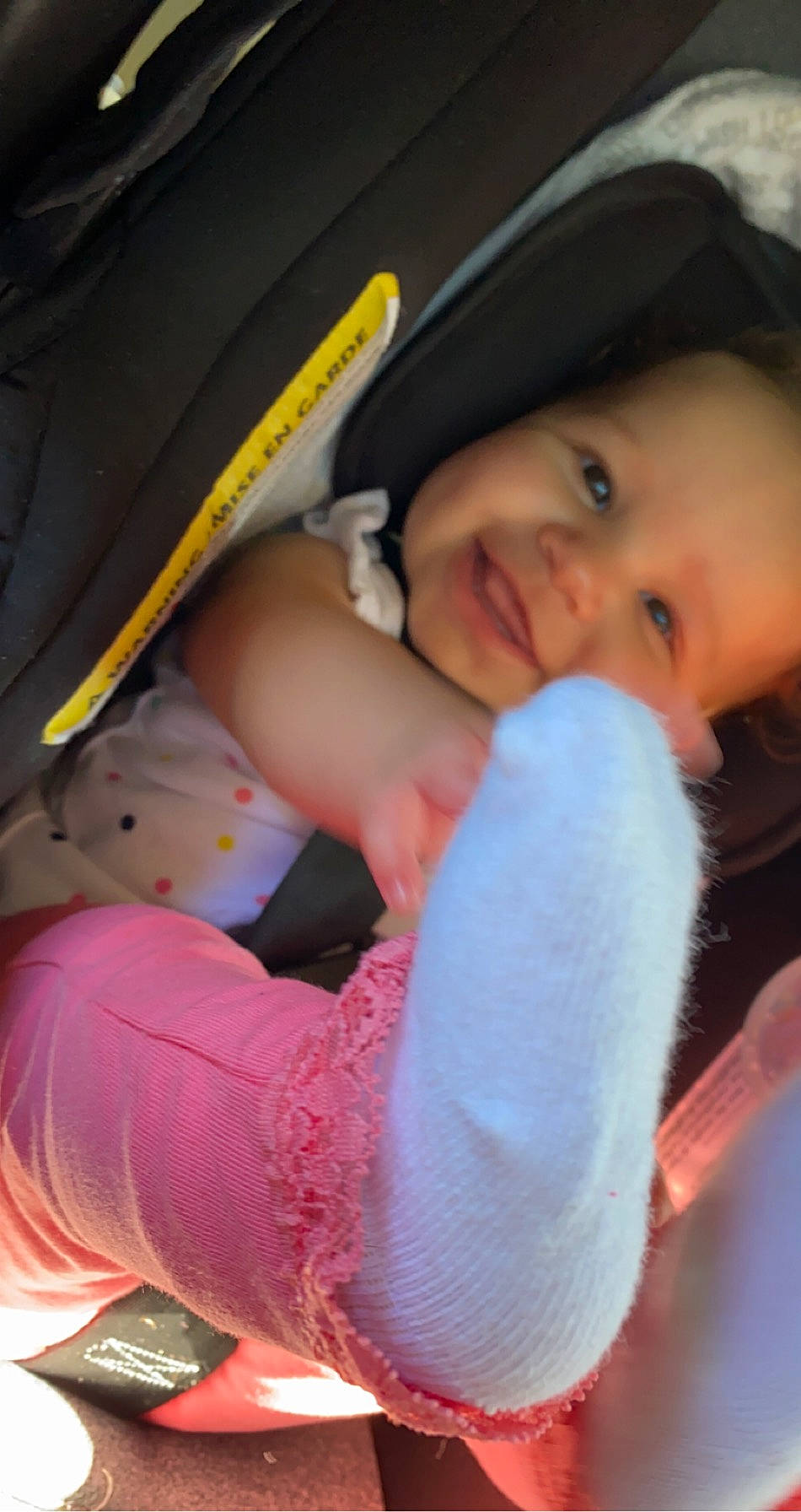 Marianna is registered to the contest to win money with this photo: baby, baby_products, baby_toddler_clothing, cap, cheek, child, comfort, finger, gesture, hand, happy, mammal, mouth, nose, person, pink, skin, smile, textile, thumb