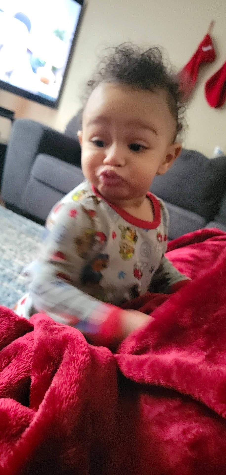 Jaydynn is registered to the contest to win money with this photo: baby, baby_toddler_clothing, cheek, child, chin, comfort, eye, face, facial_expression, hair, happy, head, human_body, lip, nose, person, pink, skin, sleeve, television