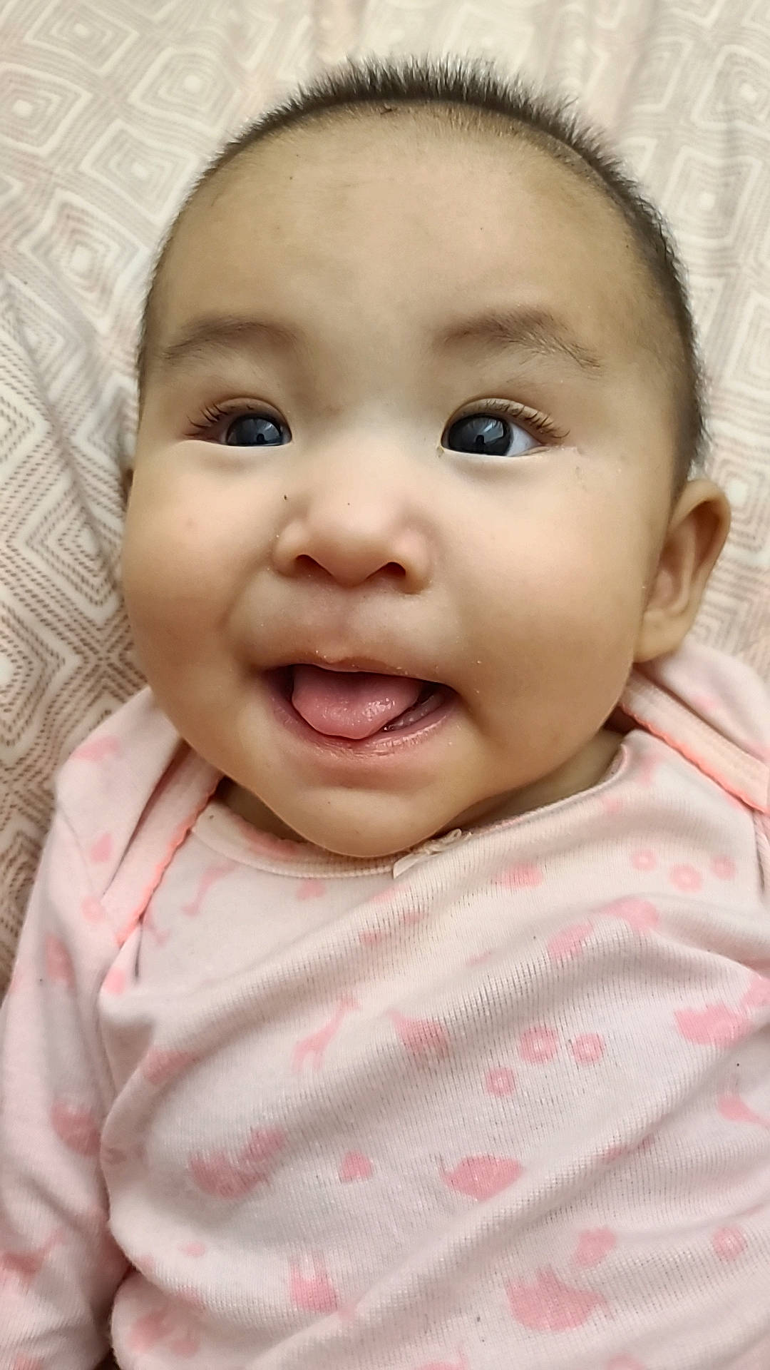 Isabella Faith joined the competition — help win amazing prizes! baby, baby_laughing, baby_toddler_clothing, cheek, chin, collar, eye, eyebrow, eyelash, face, happy, iris, lip, mouth, nose, person, pink, skin, sleeve, smile