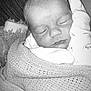 Cody joined the competition — help win amazing prizes! baby, newborn, sleeping, blanket, knitted, hand, face, peaceful, cozy, infant, portrait, closeup, indoor, soft, monochrome, child, resting, cute, wrapped, serene
