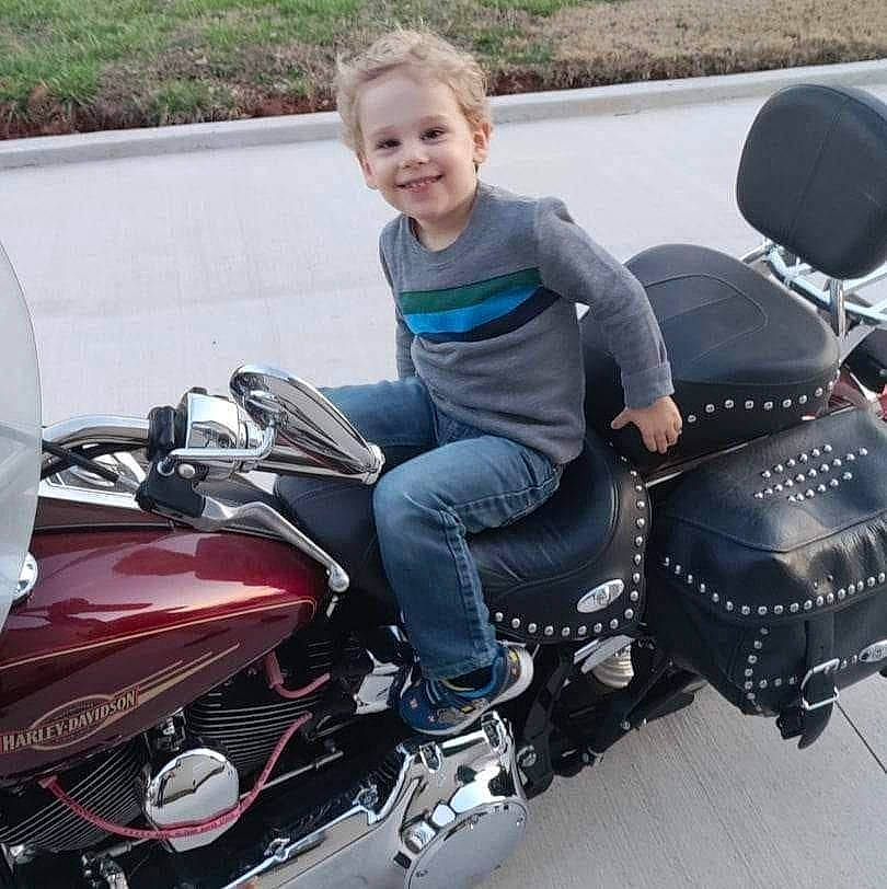 Brantley joined the competition — help win amazing prizes! automotive_design, automotive_exterior, automotive_lighting, automotive_tire, automotive_wheel_system, fender, fuel_tank, headlamp, helmet, hood, jeans, joy, mode_of_transport, motor_vehicle, motorcycle, motorcycle_accessories, person, rim, smile, tire