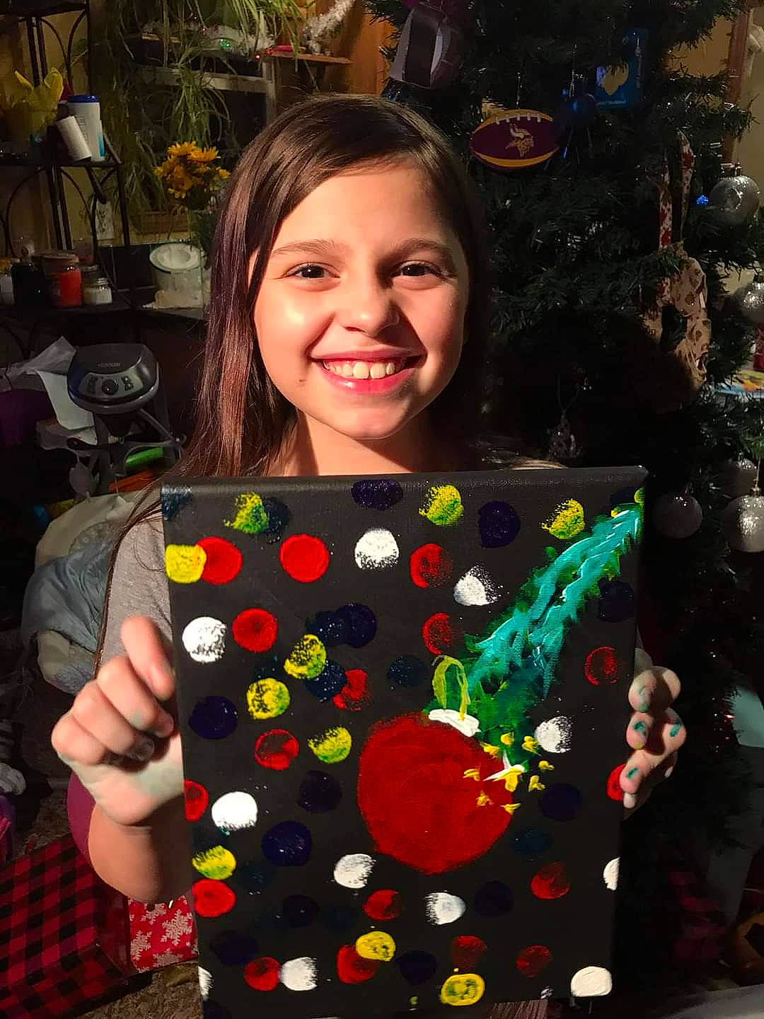 Aiyana joined the competition — help win amazing prizes! bracelet, christmas, christmas_decoration, christmas_ornament, christmas_tree, flowerpot, holiday, holiday_ornament, houseplant, joy, lamp, makeover, ornament, pattern, person, plaid, polka_dot, tartan