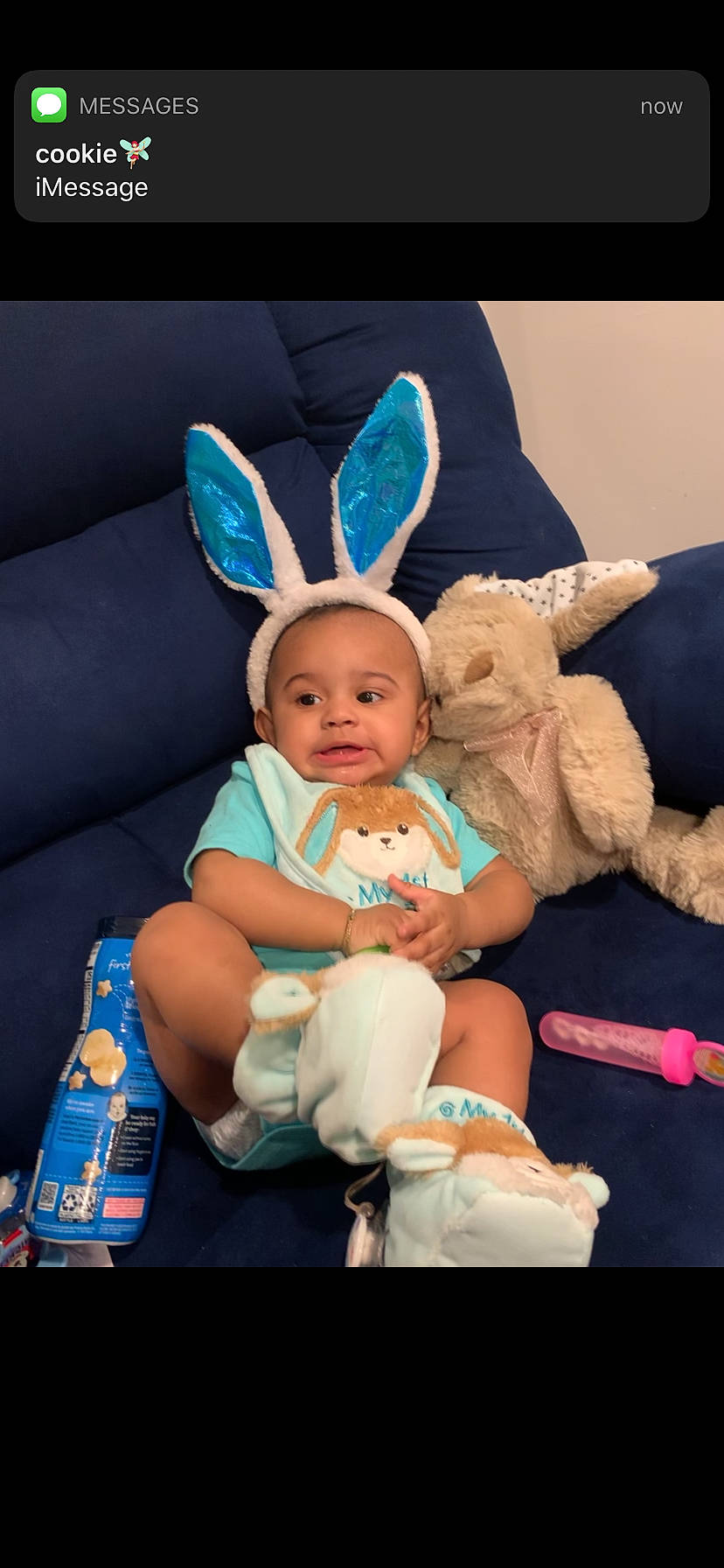 Brandon Jr joined the competition — help win amazing prizes! baby, child, ear, easter_bunny, organ, person, toddler, turquoise