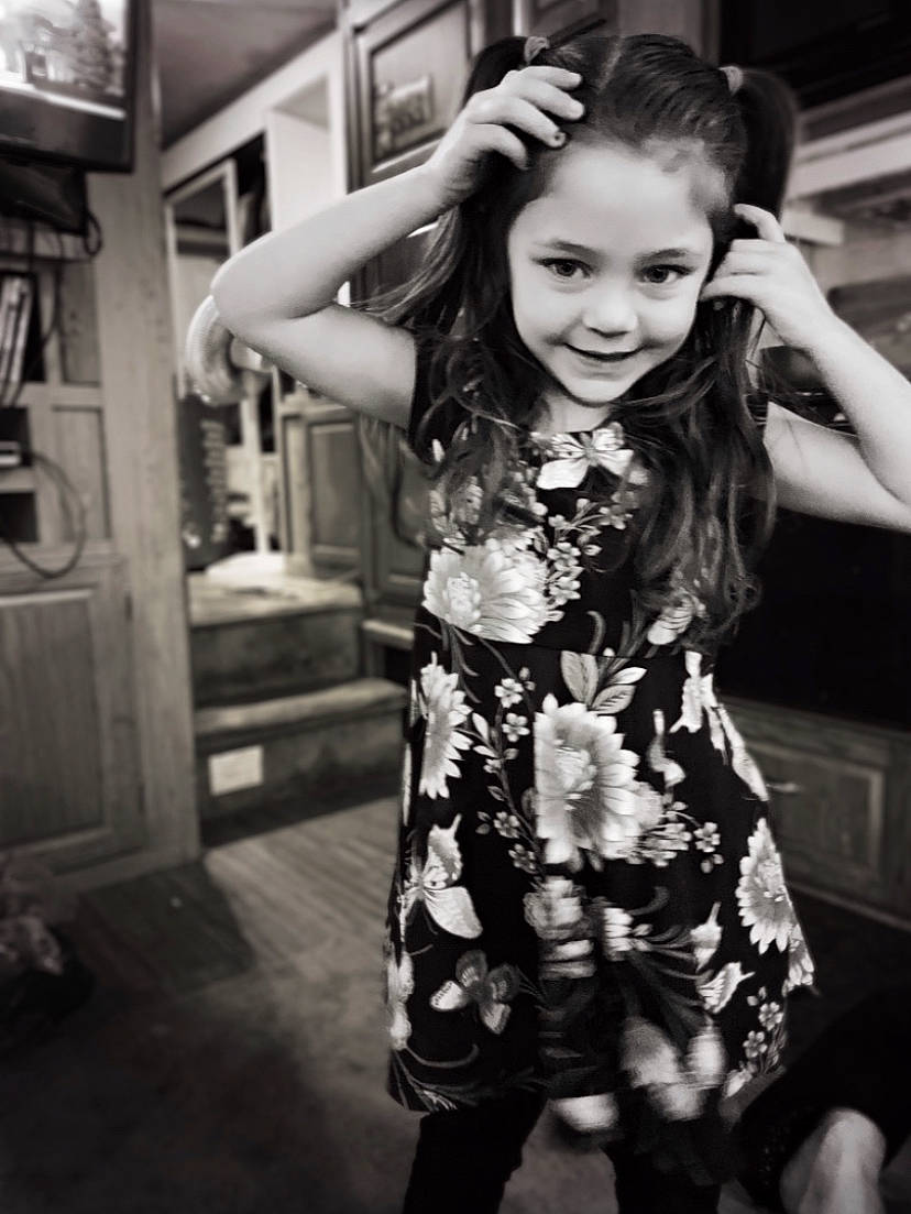 Kaylen is registered to the contest to win money with this photo: beauty, black, black_and_white, child, child_model, dress, eye, fashion, hairstyle, joy, long_hair, model, monochrome, monochrome_photography, person, photo_shoot, photograph, photography, smile, snapshot