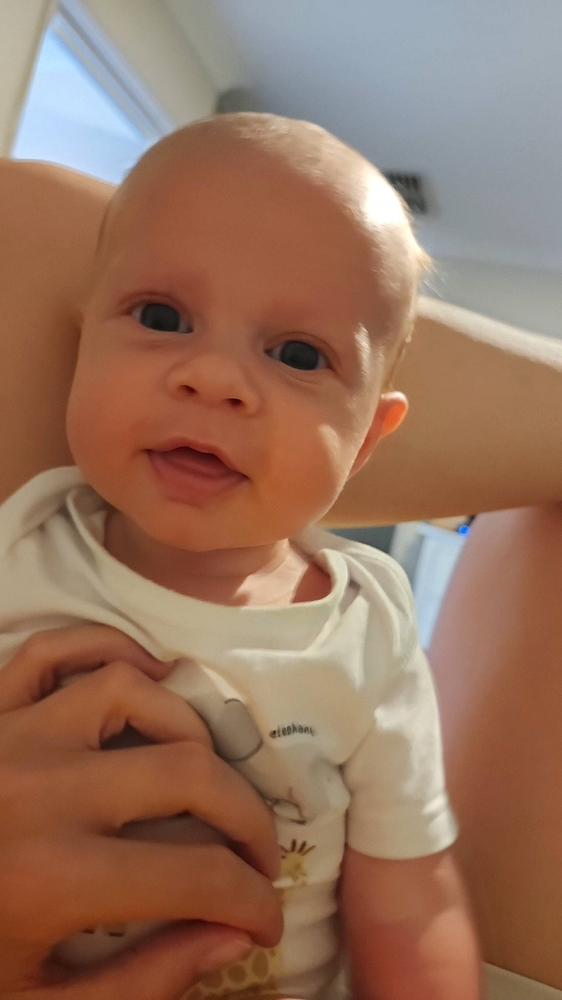 Wyatt joined the competition — help win amazing prizes! baby, baby_toddler_clothing, cheek, chin, comfort, eye, eyebrow, finger, gesture, hand, happy, iris, lip, mouth, nose, person, skin, sleeve, smile, thumb