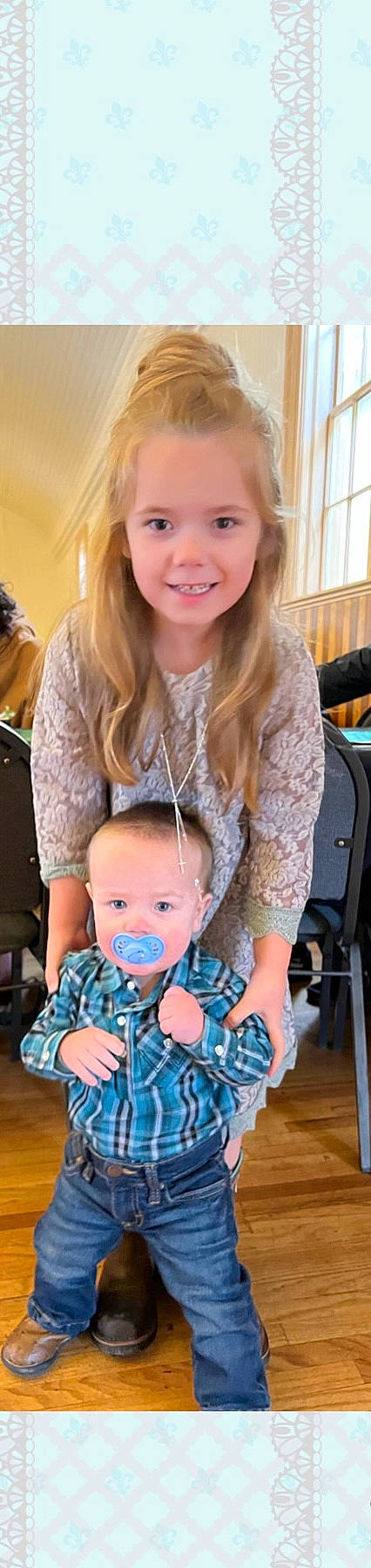 Aubreigh joined the competition — help win amazing prizes! baby, baby_toddler_clothing, blond, chair, cheek, child, event, eye, face, facial_expression, fun, hair, happy, head, iris, joy, organ, person, skin, sleeve