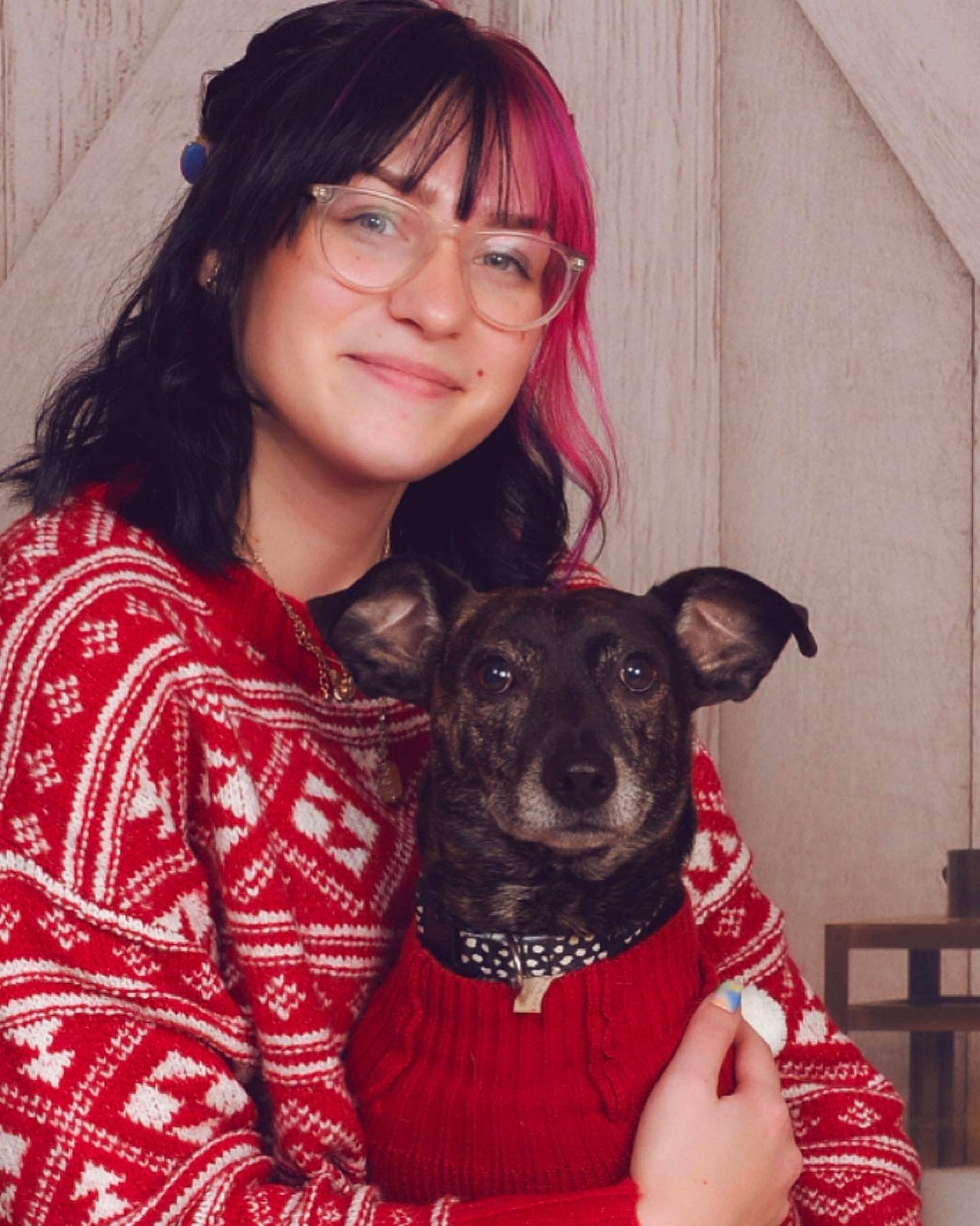 Tucker is registered to the contest to win money with this photo: bangs, canidae, carnivore, companion_dog, dog, dog_breed, ear, eyewear, fawn, fur, happy, organ, pattern, sleeve, smile, snout, sporting_group, t_shirt, toy_dog, whiskers
