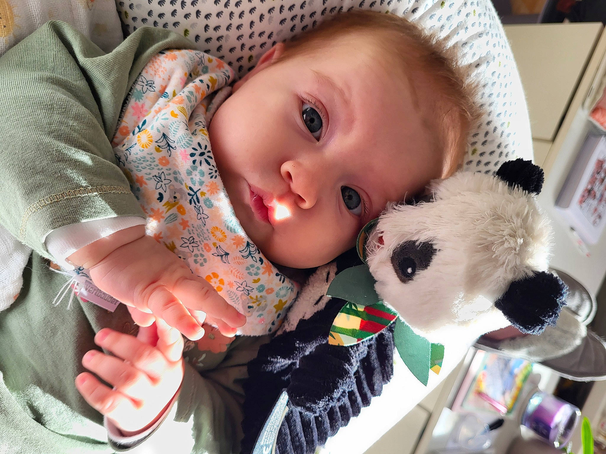 Alma participe au concours pour gagner de l'argent avec cette photo : baby, baby_products, baby_toddler_clothing, cap, cheek, child, comfort, fashion_accessory, fur, happy, hat, headgear, nose, pattern, person, plush, stuffed_toy, teddy_bear, textile, toddler