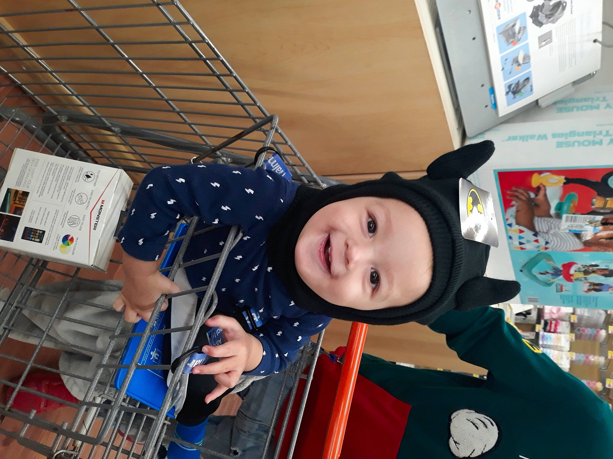 Aidan is registered to the contest to win money with this photo: baby, baby_toddler_clothing, costume, headwear, joy, person, polka_dot, toddler