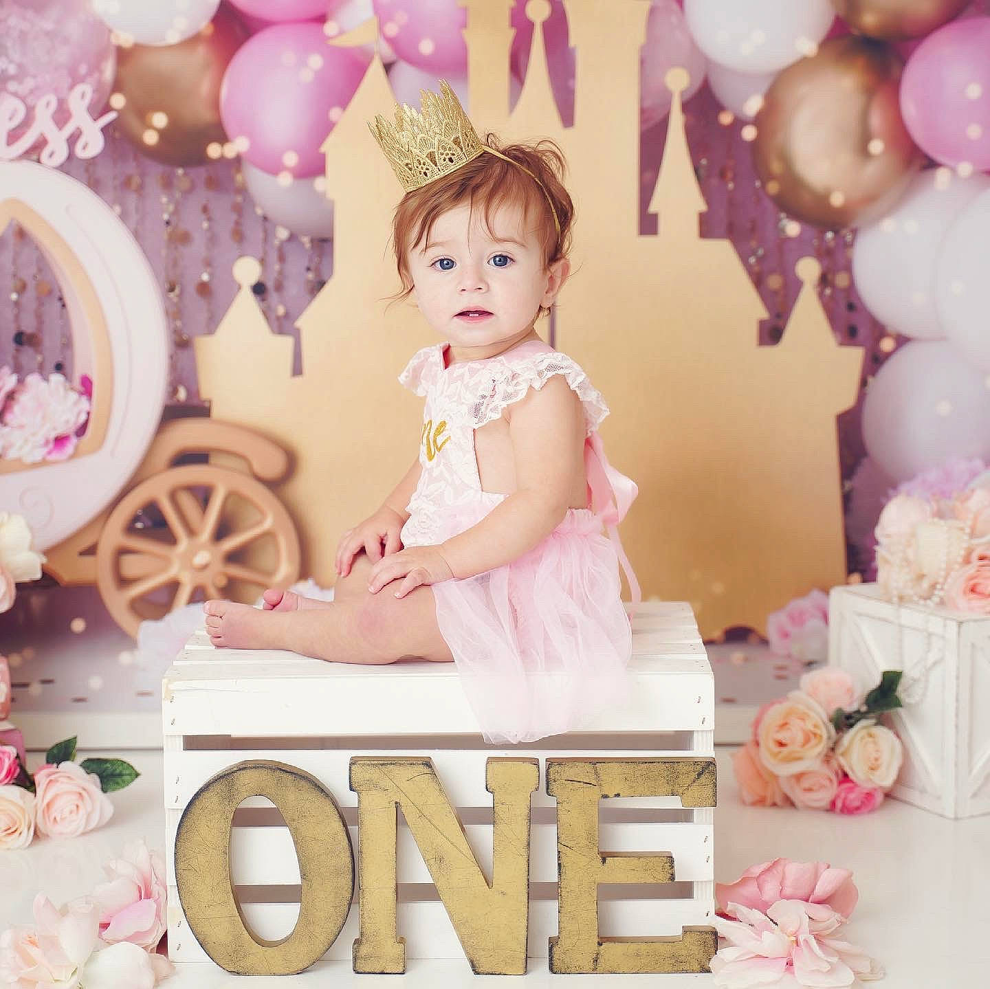 Lily joined the competition — help win amazing prizes! baby_toddler_clothing, balloon, birthday_party, decoration, dress, event, font, happy, magenta, party_supply, peach, person, petal, pink, product, purple, sugar_cake, sweetness, textile, toddler