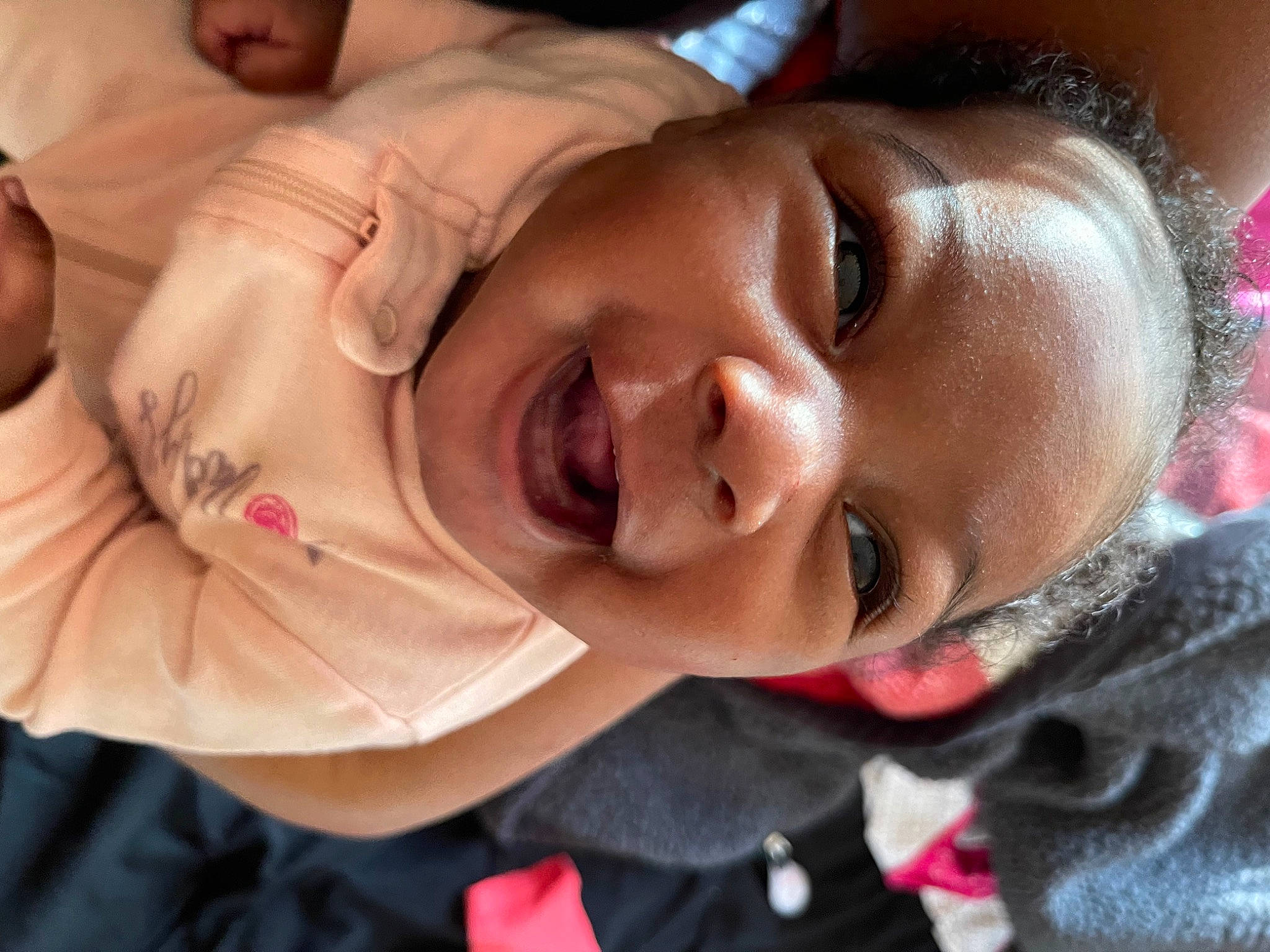 Lauryn is registered to the contest to win money with this photo: cheek, chin, ear, eyebrow, eyelash, facial_expression, forehead, gesture, happy, headgear, jaw, lip, mouth, neck, nose, person, skin, smile, toddler, tooth