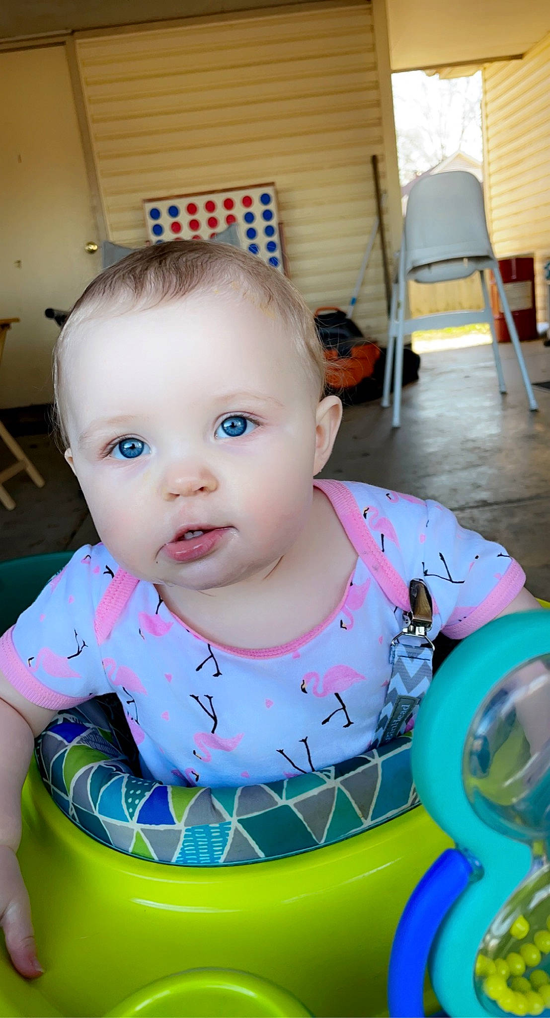 Jolene joined the competition — help win amazing prizes! baby, baby_playing_with_toys, baby_toddler_clothing, bib, chair, cheek, child, electric_blue, eyelash, face, fun, grass, happy, iris, nose, person, riding_toy, sitting, skin, t_shirt