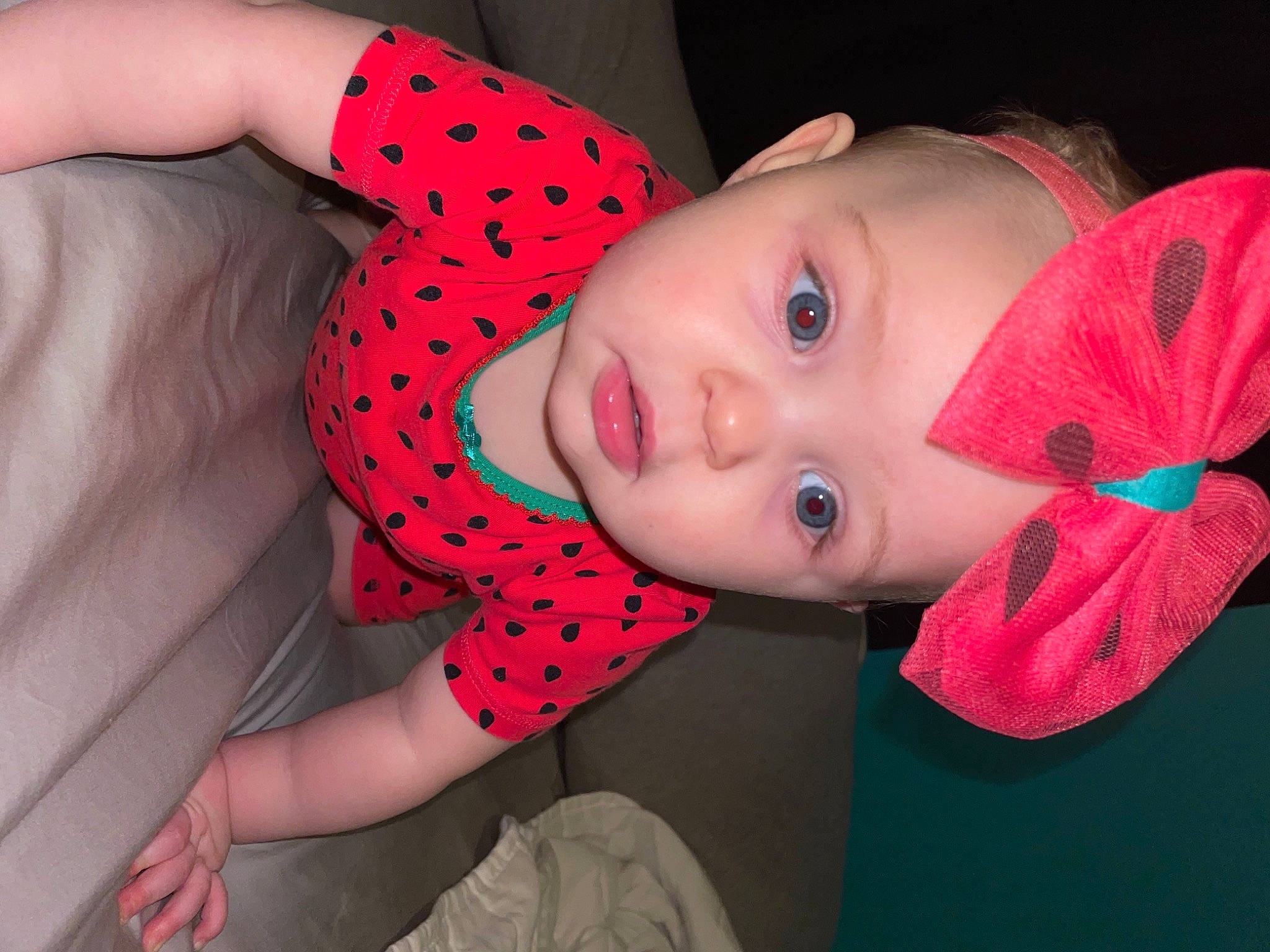 Jolene is registered to the contest to win money with this photo: baby_toddler_clothing, cheek, child, eyelash, facial_expression, fun, hat, headgear, headwear, human_body, iris, lip, mouth, neck, nose, pattern, person, pink, plant, skin