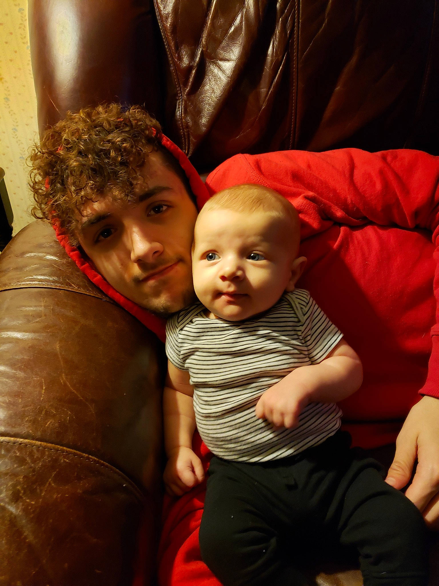 Ernest joined the competition — help win amazing prizes! abdomen, baby, child, couch, family, fun, people, person, red, sitting, skin, toddler