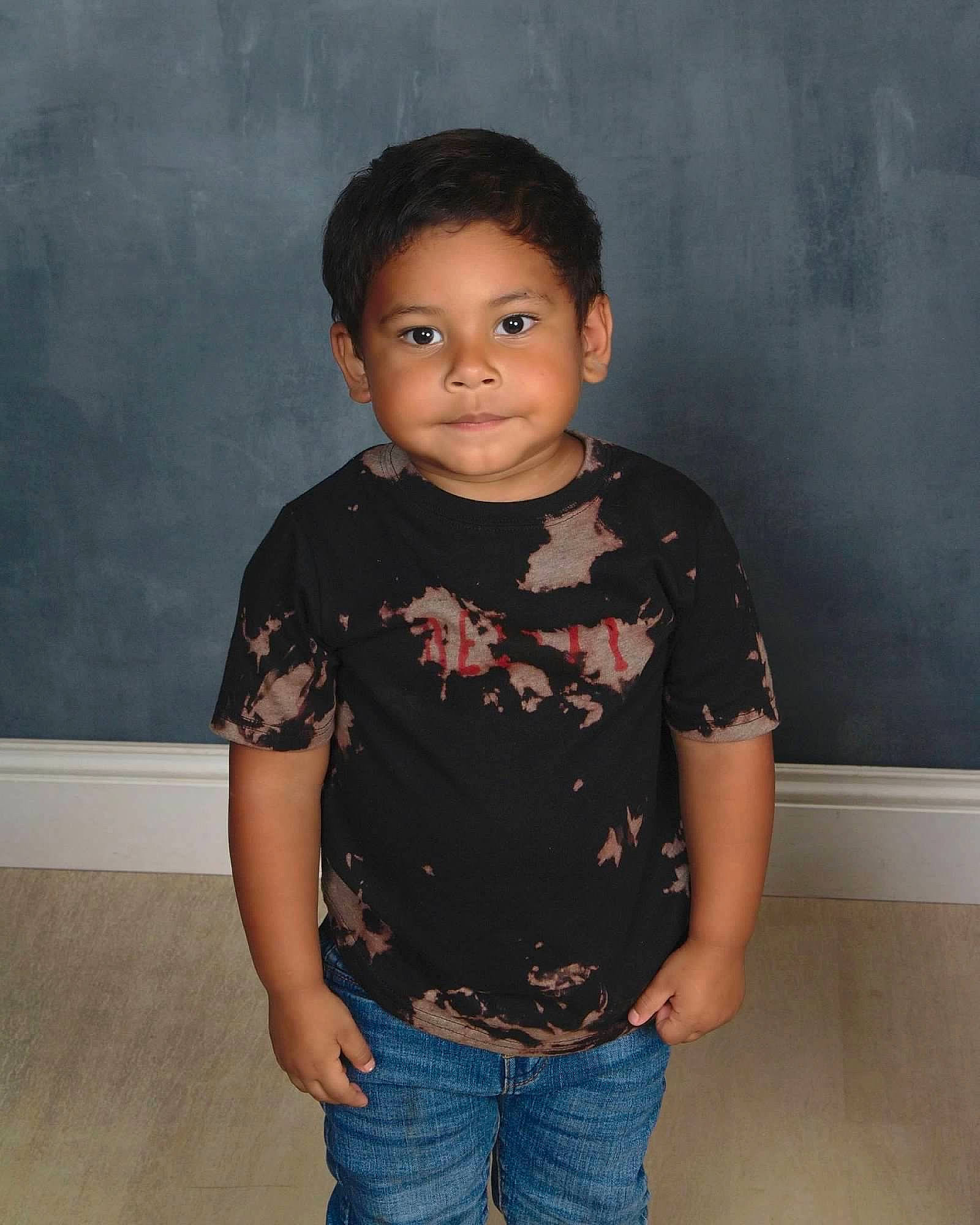 Benjamin joined the competition — help win amazing prizes! cheek, child, clothing, denim, eye, flash_photography, flooring, forehead, fun, happy, head, jeans, nose, person, shoulder, skin, sleeve, standing, t_shirt, toddler