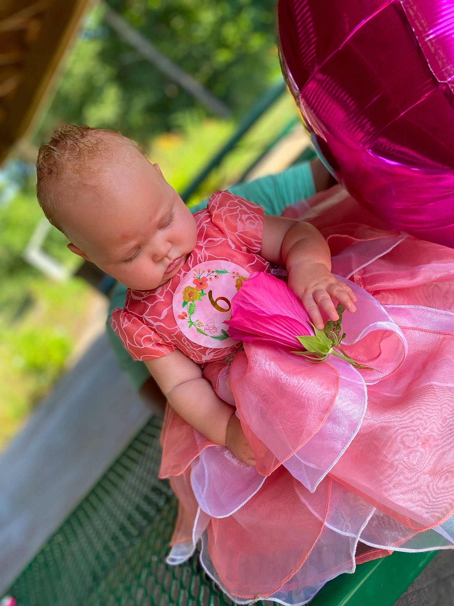 Kenlee is registered to the contest to win money with this photo: baby, child, magenta, person, pink, plant, skin, smile, toddler