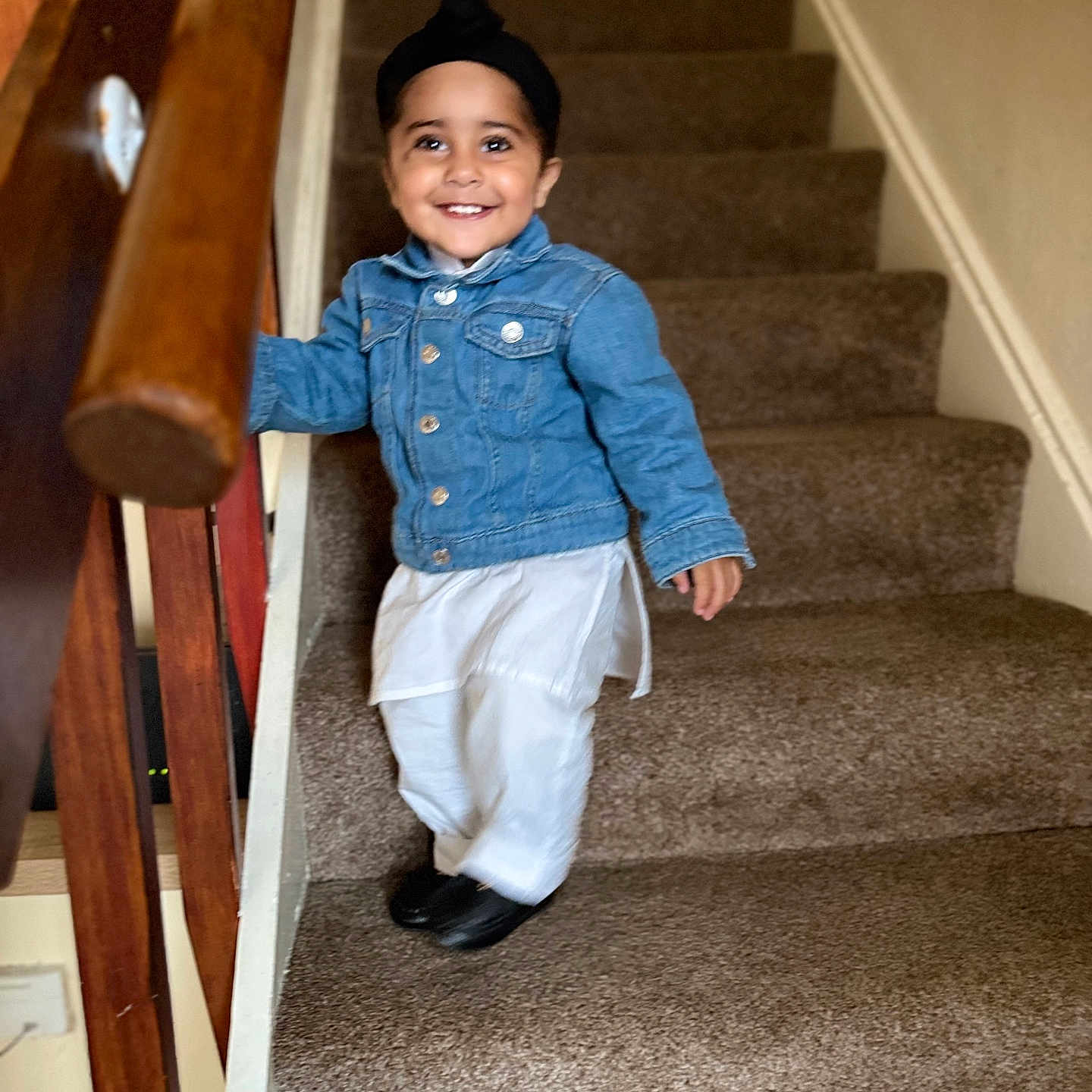 Gurnawab joined the competition — help win amazing prizes! architecture, boy, building, clothing, coat, face, handrail, happy, head, house, housing, jacket, jeans, pants, person, photography, portrait, smile, staircase, wood