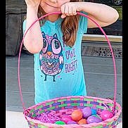 Natalee joined the competition — help win amazing prizes! accessories, basket, candy, child, clothing, egg, face, female, food, girl, glasses, grass, head, person, photography, plant, portrait, purple, sweets, t_shirt