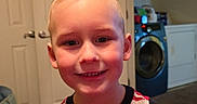 Landon joined the competition — help win amazing prizes! animal, appliance, baby, blonde, closet, clothing, device, door, electricaldevice, face, hair, head, invertebrate, laundry, person, photography, portrait, spider, t_shirt, washer