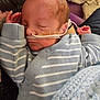 Rohan joined the competition — help win amazing prizes! newborn, baby, sleeping, nasal_tube, blue_onesie, striped_clothing, blanket, infant, closeup, person, child, healthcare, medical_tube, resting, cute, tiny_hand, soft, indoors, portrait, peaceful