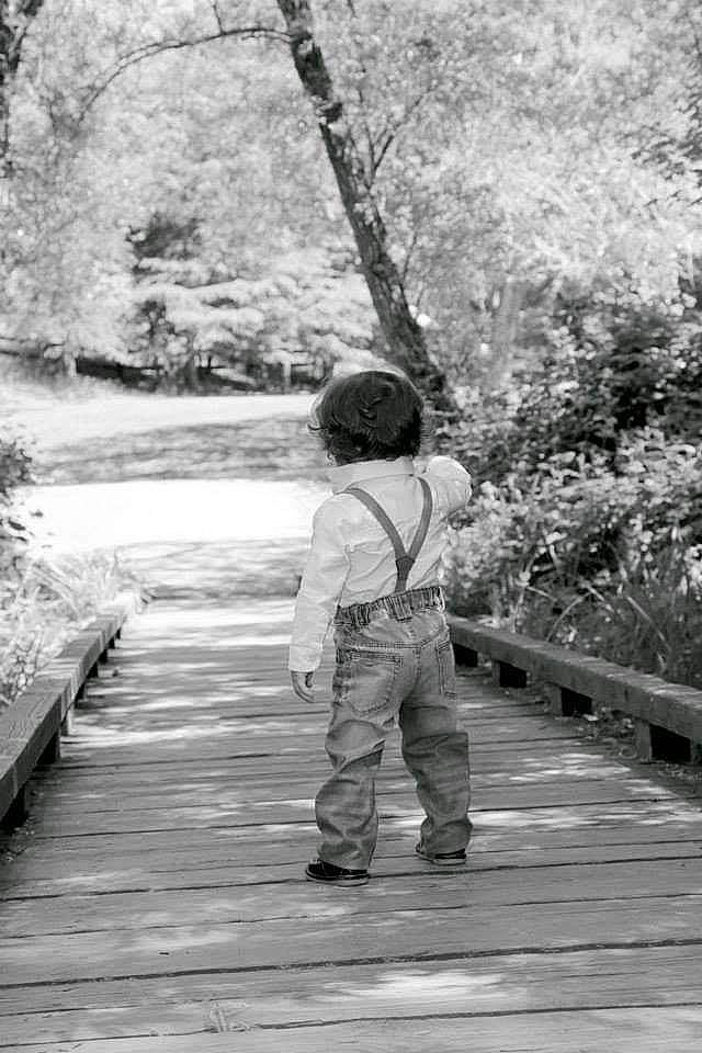 Chase Owen is registered to the contest to win money with this photo: boardwalk, boy, bridge, child, clothing, face, footwear, head, male, pants, path, person, photography, plant, portrait, shoe, vegetation, walking, walkway, water