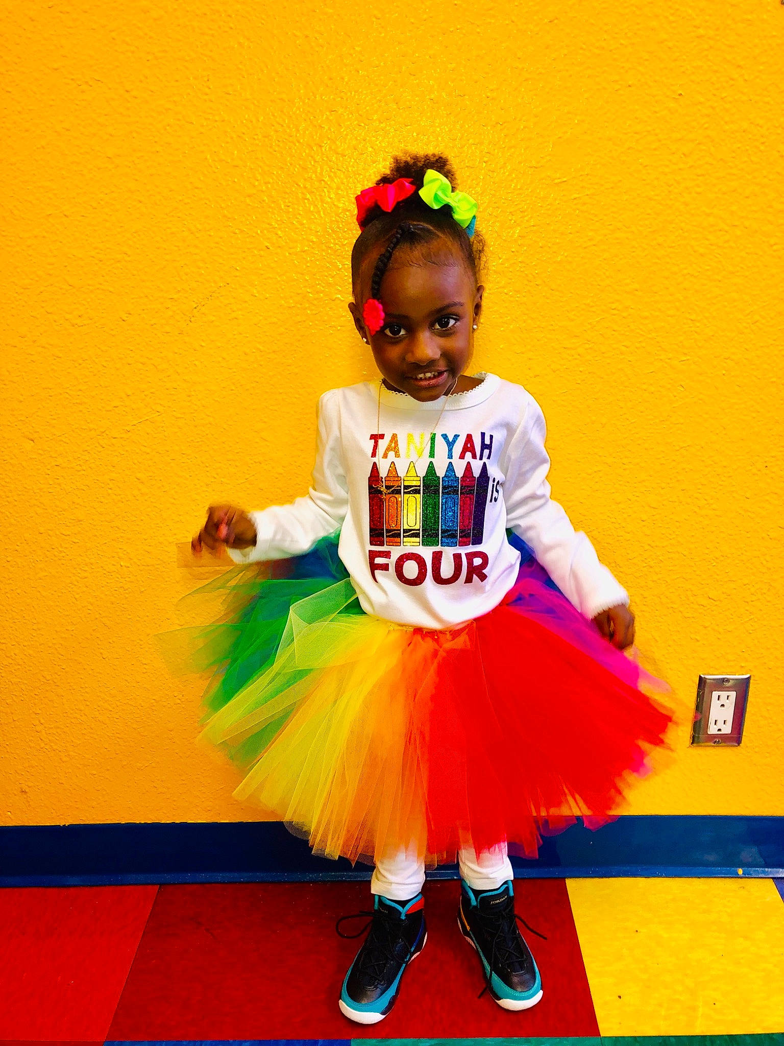 Taniyah joined the competition — help win amazing prizes! ballet_tutu, child, clothing, costume, joy, person, toddler, yellow