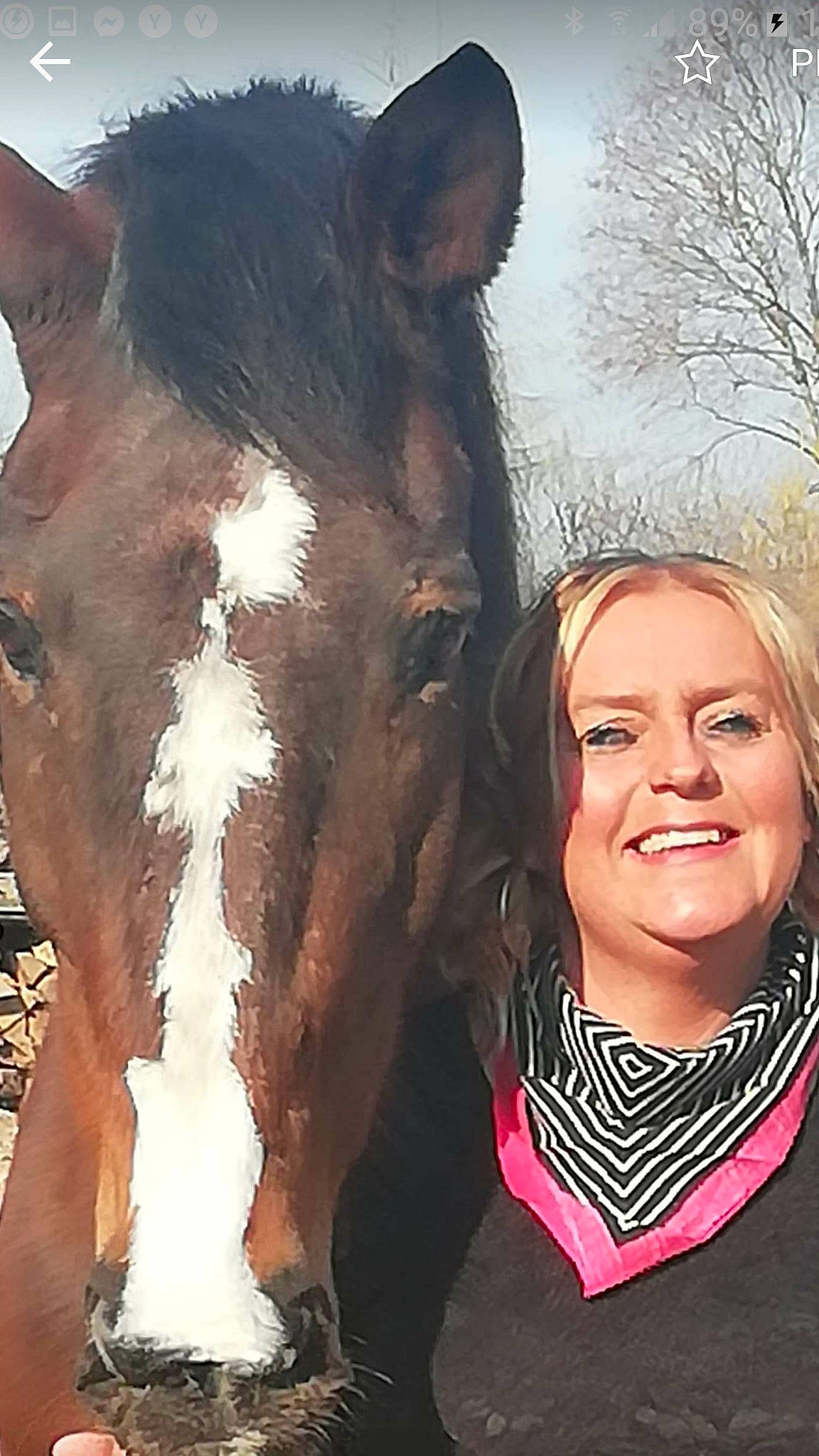 Juvenia participe au concours pour gagner de l'argent avec cette photo : horse, joy, livestock, mane, person, photography, riding_instructor, snout