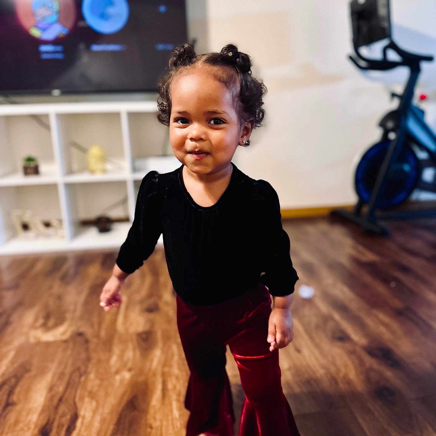 Indie joined the competition — help win amazing prizes! child, clothing, computerhardware, electronics, face, female, girl, happy, hardware, hardwood, head, monitor, pants, person, photography, portrait, screen, smile, tv, wood