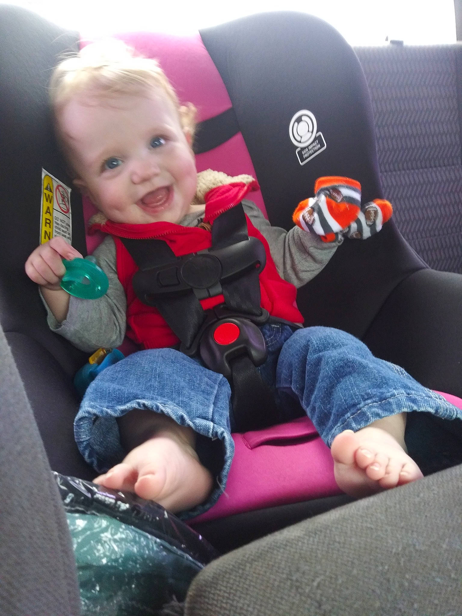 Luke joined the competition — help win amazing prizes! baby, baby_in_car_seat, baby_products, car, car_seat, child, joy, person, play, product, toddler, vacation, vehicle