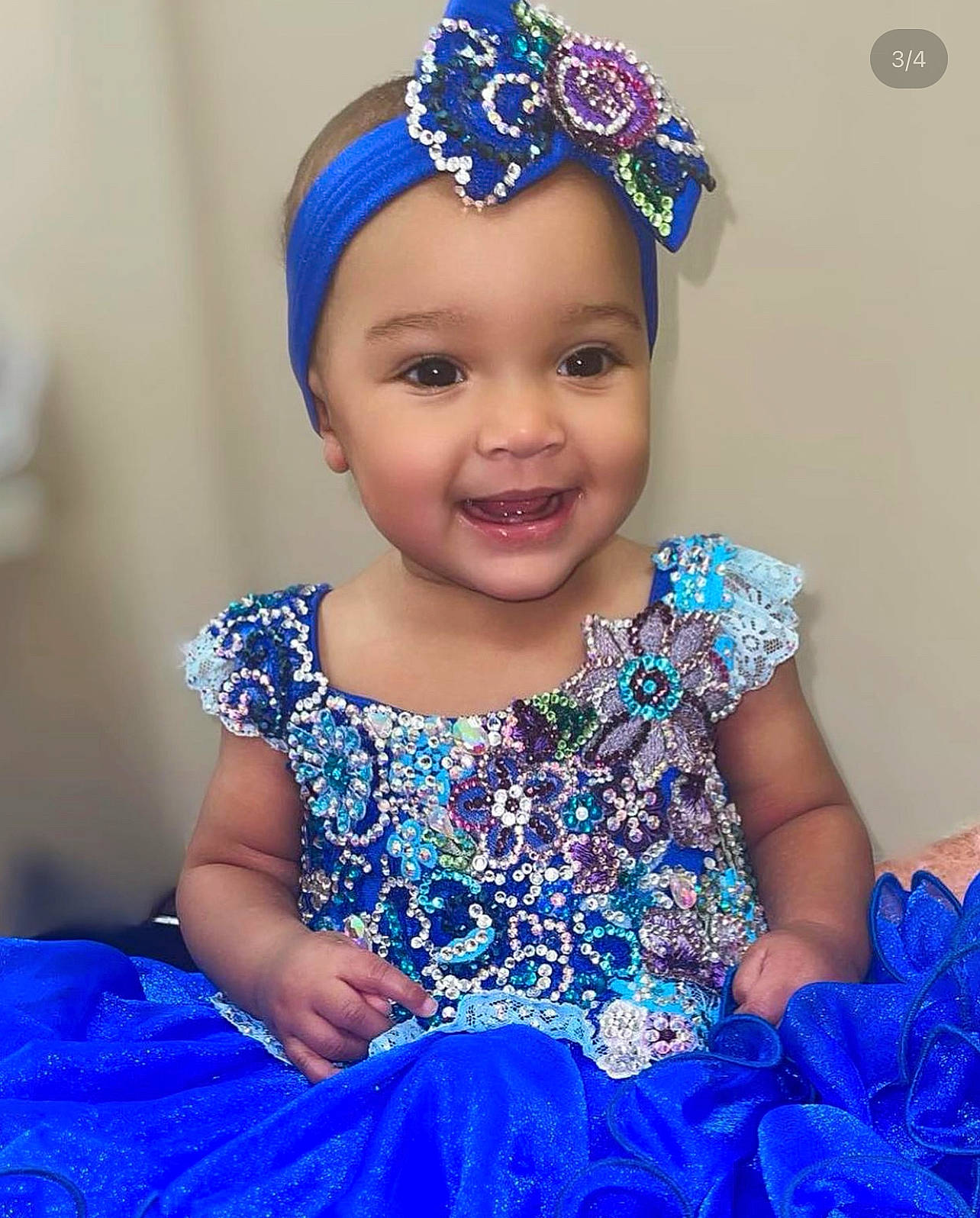 Kapri joined the competition — help win amazing prizes! aqua, azure, baby_toddler_clothing, blue, dress, eye, face, hairstyle, happy, head, headpiece, headwear, iris, joy, person, photograph, pink, purple, skin, smile