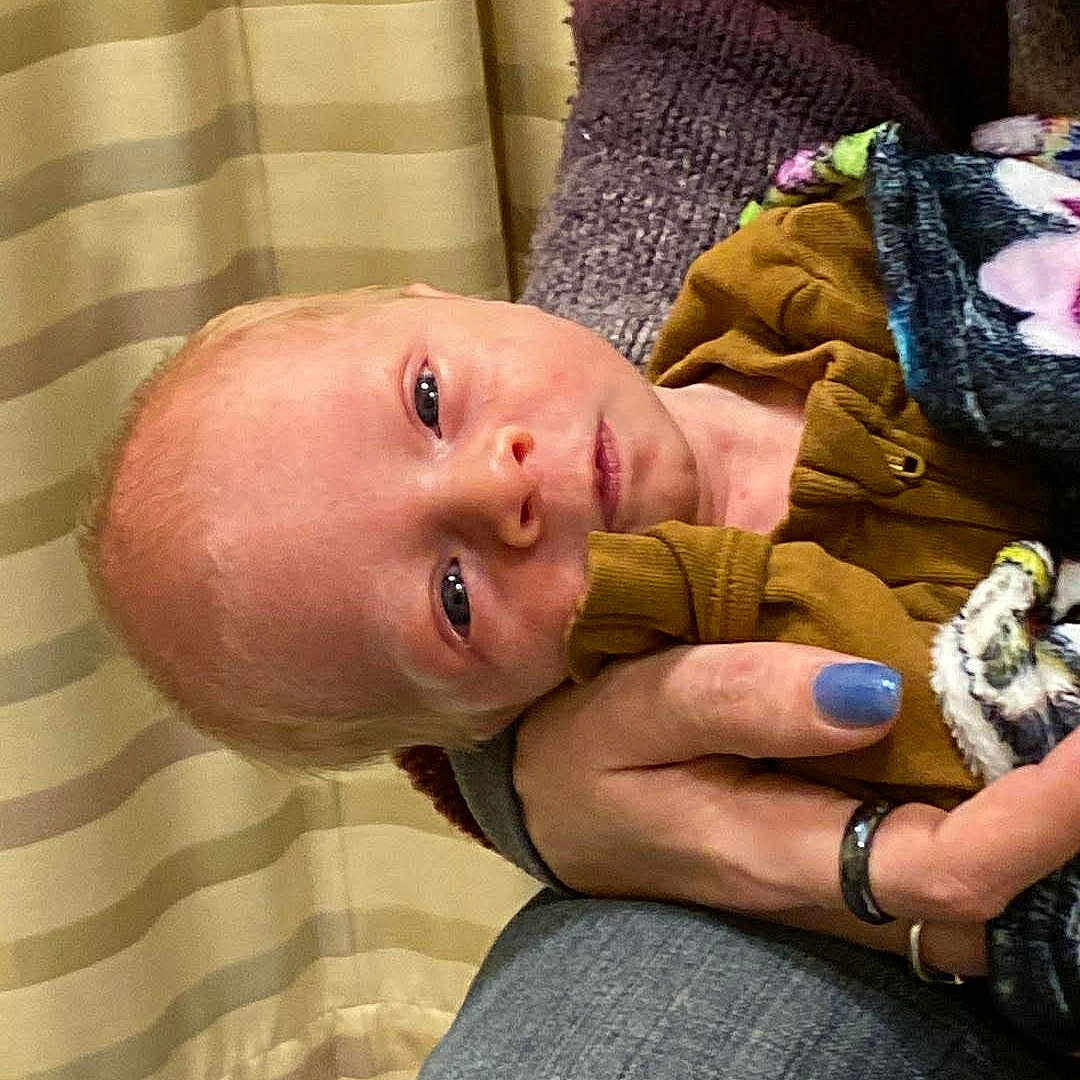 Kingston joined the competition — help win amazing prizes! baby, blanket, closeup, clothing, cozy, curtain, face, hand, holding, indoor, infant, jeans, knit_sweater, multicolored, newborn, person, portrait, resting, skin, striped