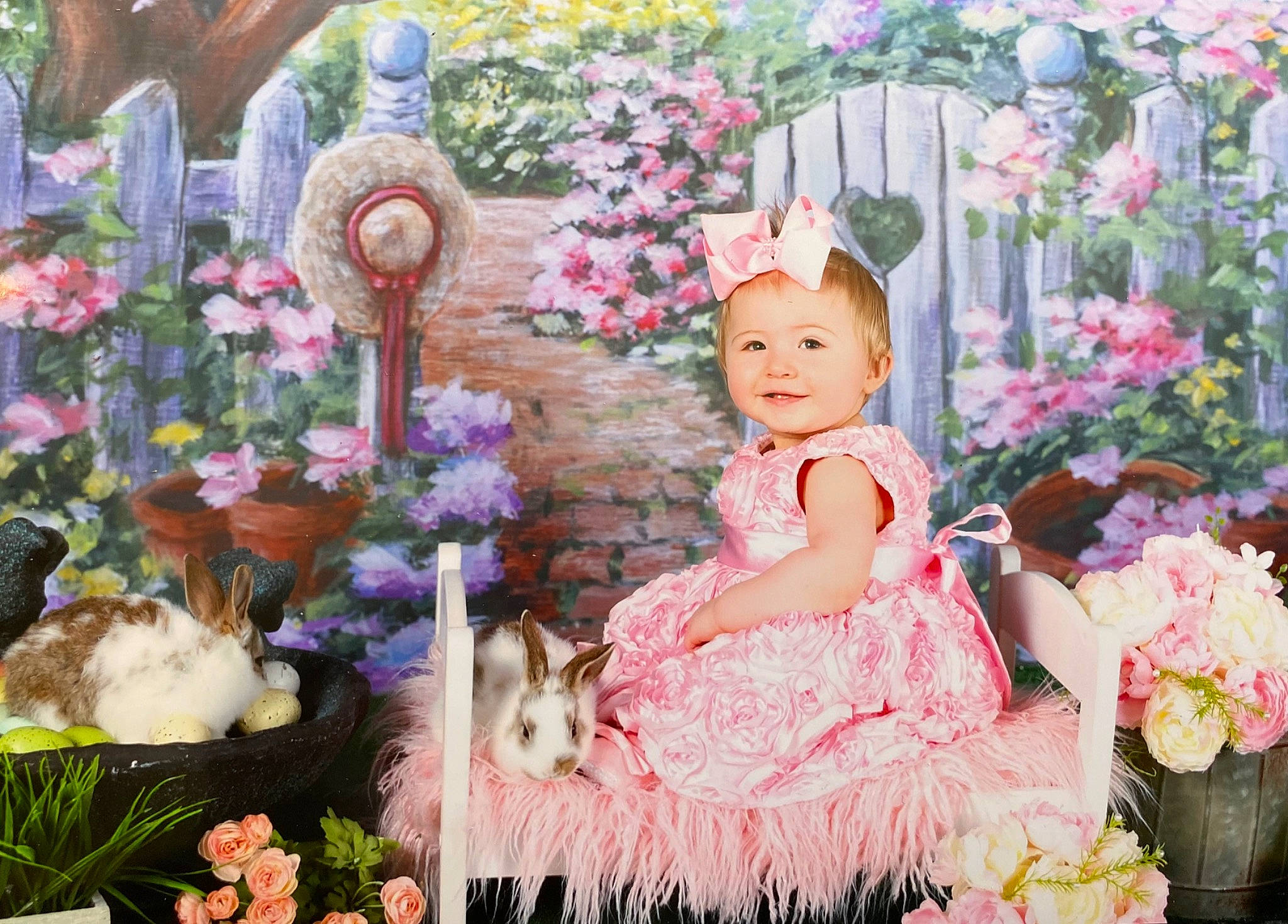 Everly joined the competition — help win amazing prizes! baby_toddler_clothing, dress, embellishment, event, fawn, flower, flower_arranging, flowerpot, grass, happy, hat, joy, magenta, person, petal, pink, plant, purple, ruffle, smile