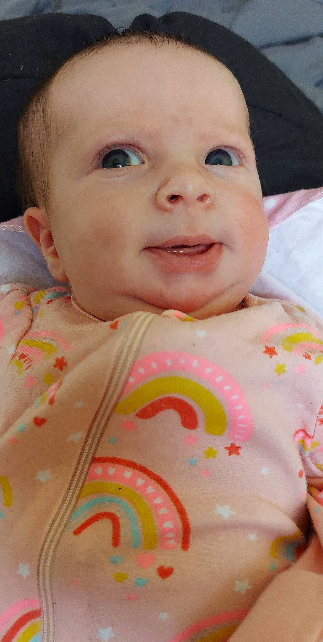 Hadley joined the competition — help win amazing prizes! arm, baby, baby_toddler_clothing, cheek, chin, dress, eye, eyelash, forehead, happy, human_body, iris, lip, mouth, neck, nose, person, pink, skin, sleeve