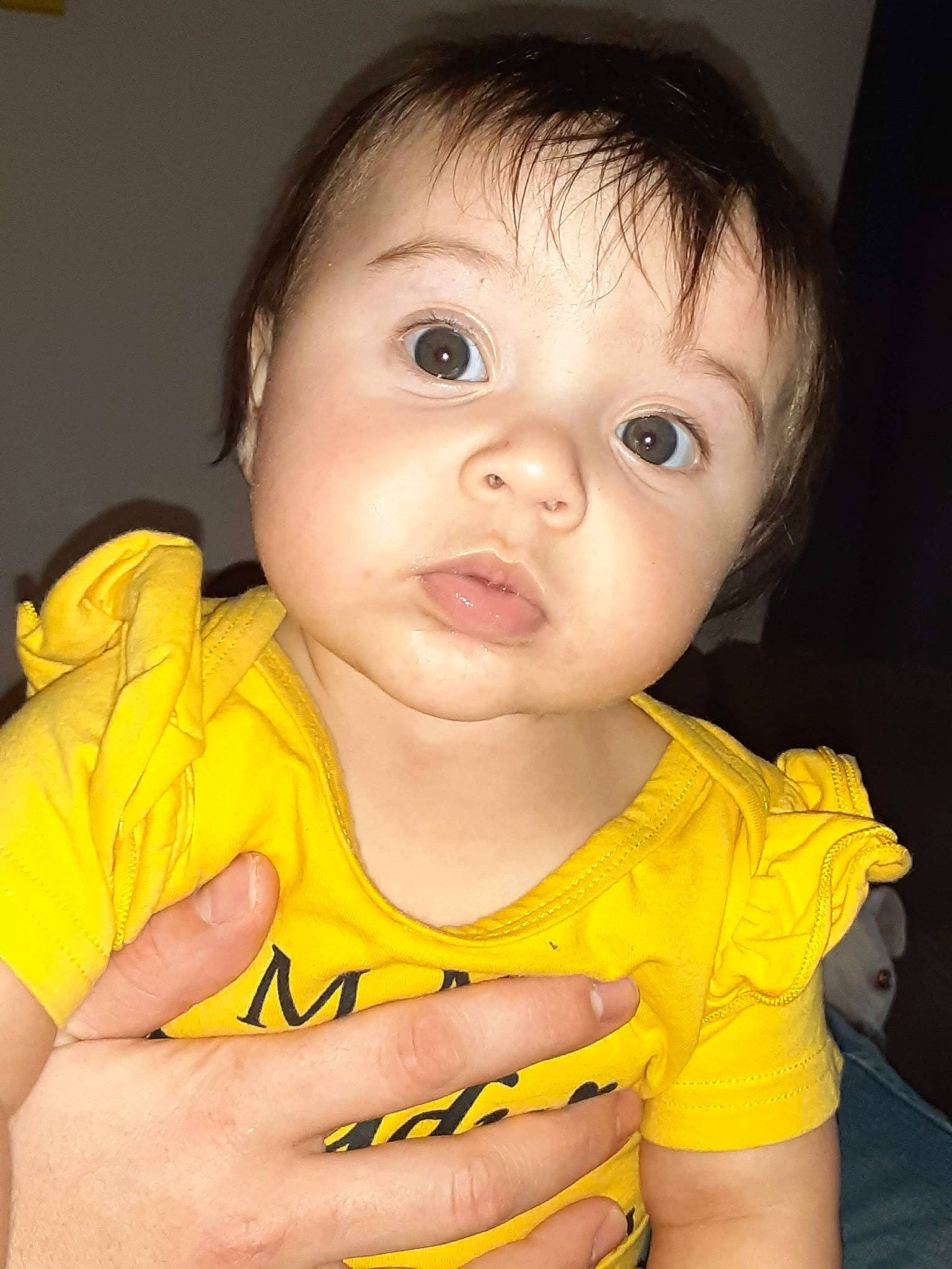 Tinsley joined the competition — help win amazing prizes! baby, baby_toddler_clothing, cheek, chin, ear, eyebrow, eyelash, finger, gesture, happy, iris, lip, mouth, neck, nose, person, skin, sleeve, standing, surprise