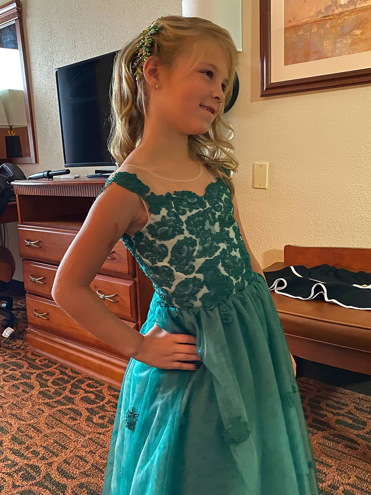 Rebecca joined the competition — help win amazing prizes! cabinetry, day_dress, drawer, dress, fashion_design, flooring, formal_wear, fun, gown, hairstyle, happy, joint, joy, long_hair, neck, one_piece_garment, person, picture_frame, shoulder, smile