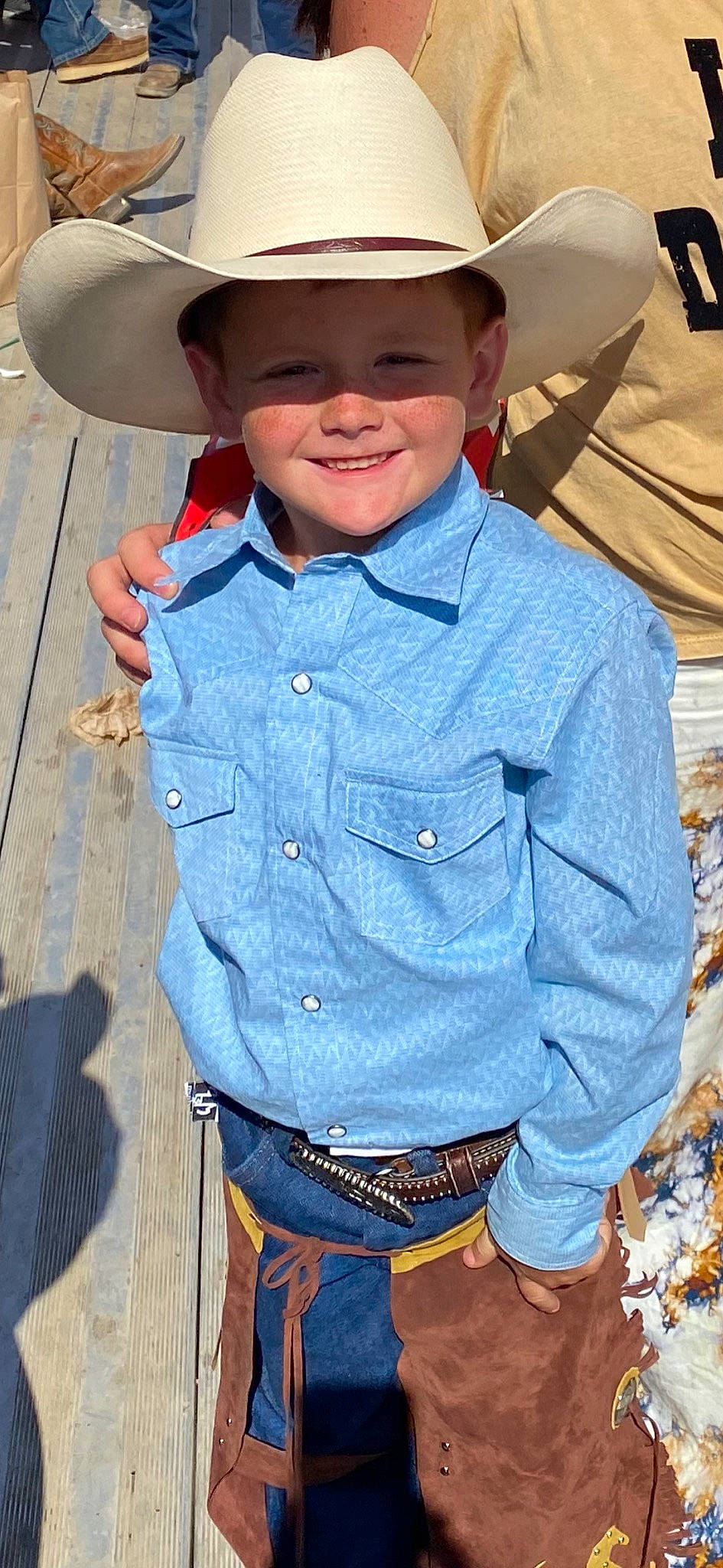 Bo joined the competition — help win amazing prizes! baby_toddler_clothing, cap, child, chin, collar, cool, denim, dress_shirt, happy, hat, headgear, headwear, joy, organ, people, person, skin, sleeve, smile, standing