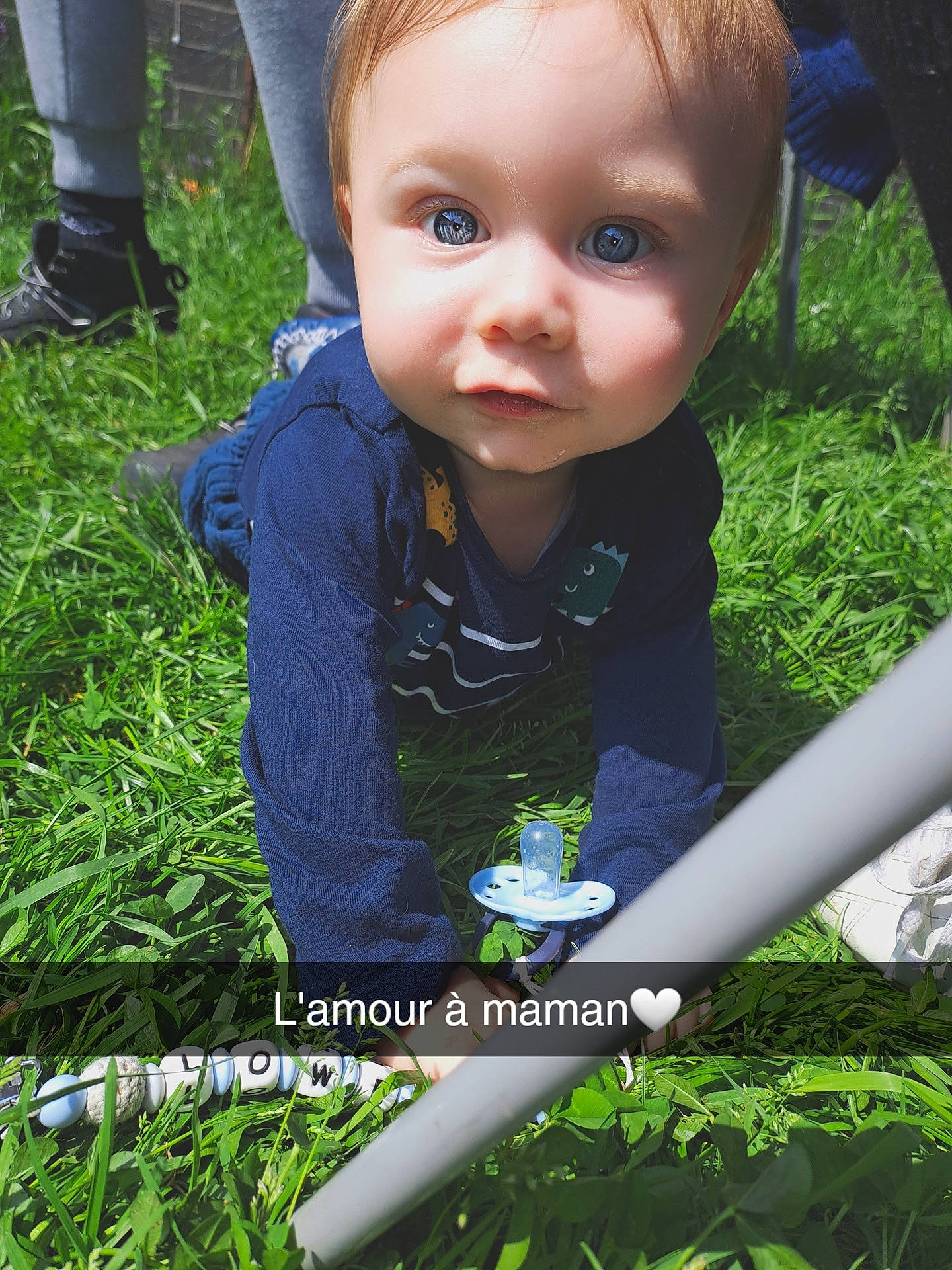 Lowen a rejoint le concours — aidez-le/la à gagner de superbes lots ! baby, baby_toddler_clothing, blue, child, electric_blue, garden, grass, grass_family, grassland, happy, iris, lawn, people, people_in_nature, person, plant, recreation, summer, t_shirt, terrestrial_plant