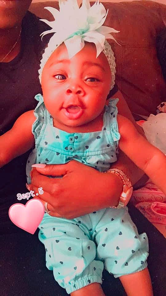 Londynn is registered to the contest to win money with this photo: arm, baby, baby_toddler_clothing, cheek, child, chin, eye, finger, hand, happy, human_body, iris, jewellery, lip, mouth, person, pink, skin, textile, toddler