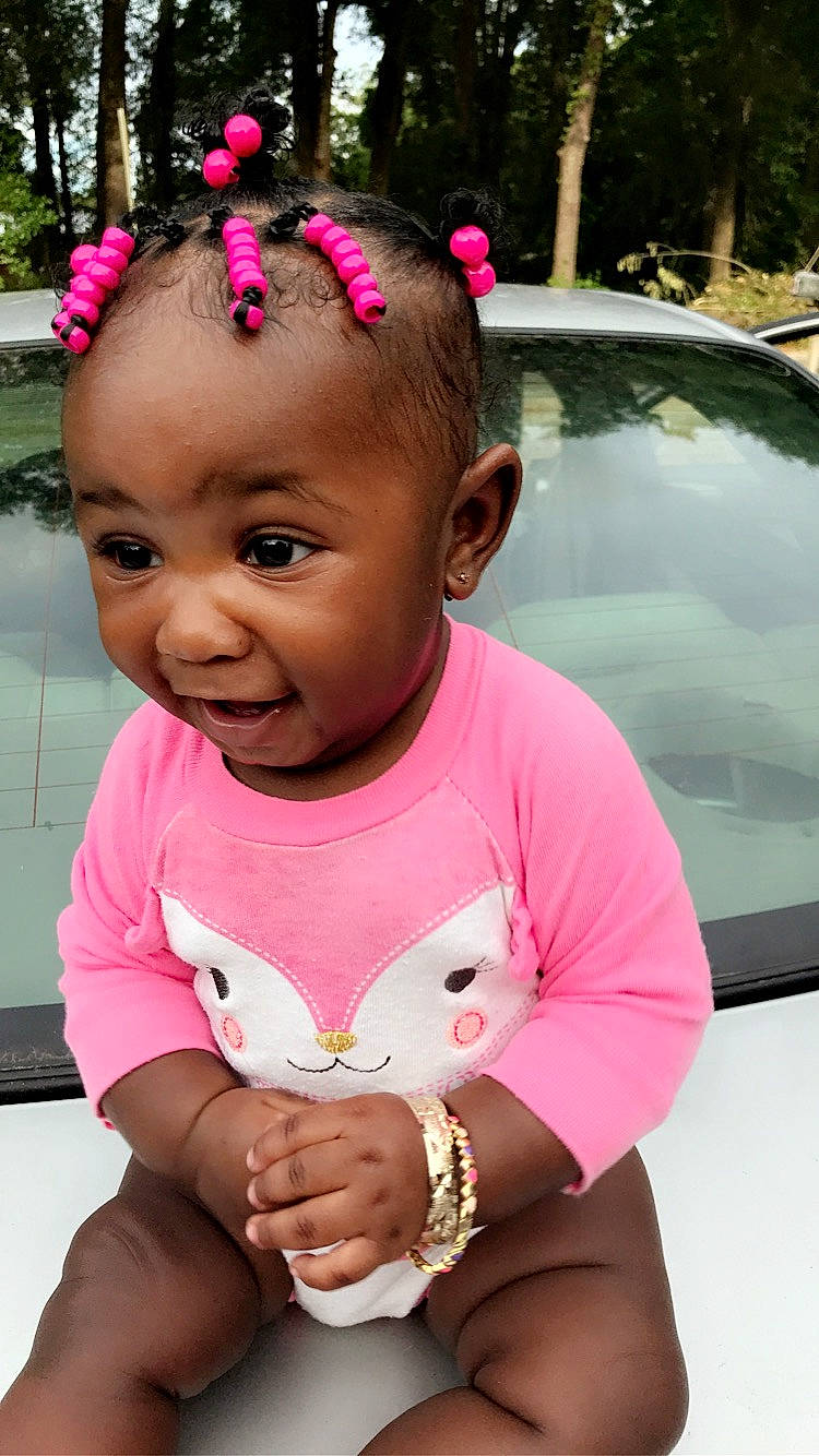 Amya Rain joined the competition — help win amazing prizes! baby, child, fashion_accessory, hair, hair_accessory, hairstyle, headband, lip, person, pink, smile, toddler