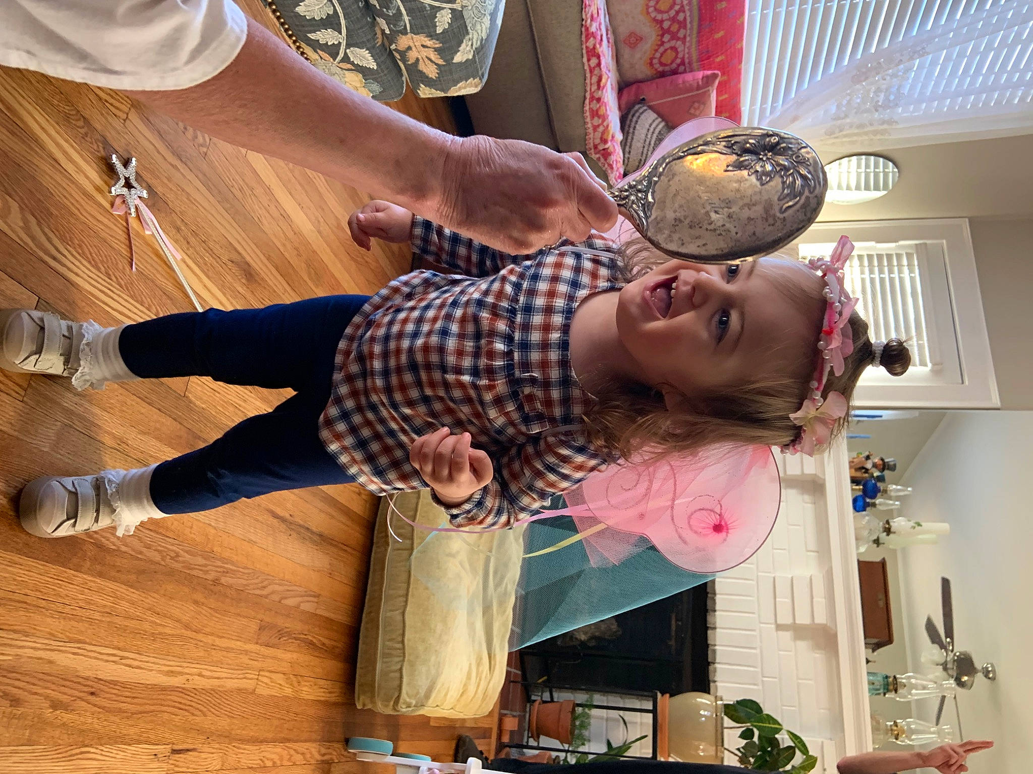 Ayla Mae joined the competition — help win amazing prizes! child, cool, eyewear, fashion_design, flooring, foot, fun, happy, hardwood, human_leg, leisure, pattern, person, room, thigh, toddler, varnish, waist, wood, wood_flooring