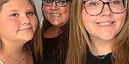 Adison joined the competition — help win amazing prizes! person, female, smile, glasses, indoor, casual_clothing, portrait, family, happy, young, adult, hair, face, skin, friendship, together, people, woman, child, closeup