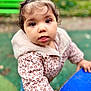 Lilyana participe au concours pour gagner de l'argent avec cette photo : toddler, child, face, brown_eyes, leopard_print, jacket, hooded_jacket, outdoor, playground, curious, topknot, young_child, person, portrait, cute, winter_clothing, hand, expression, nature, blurred_background