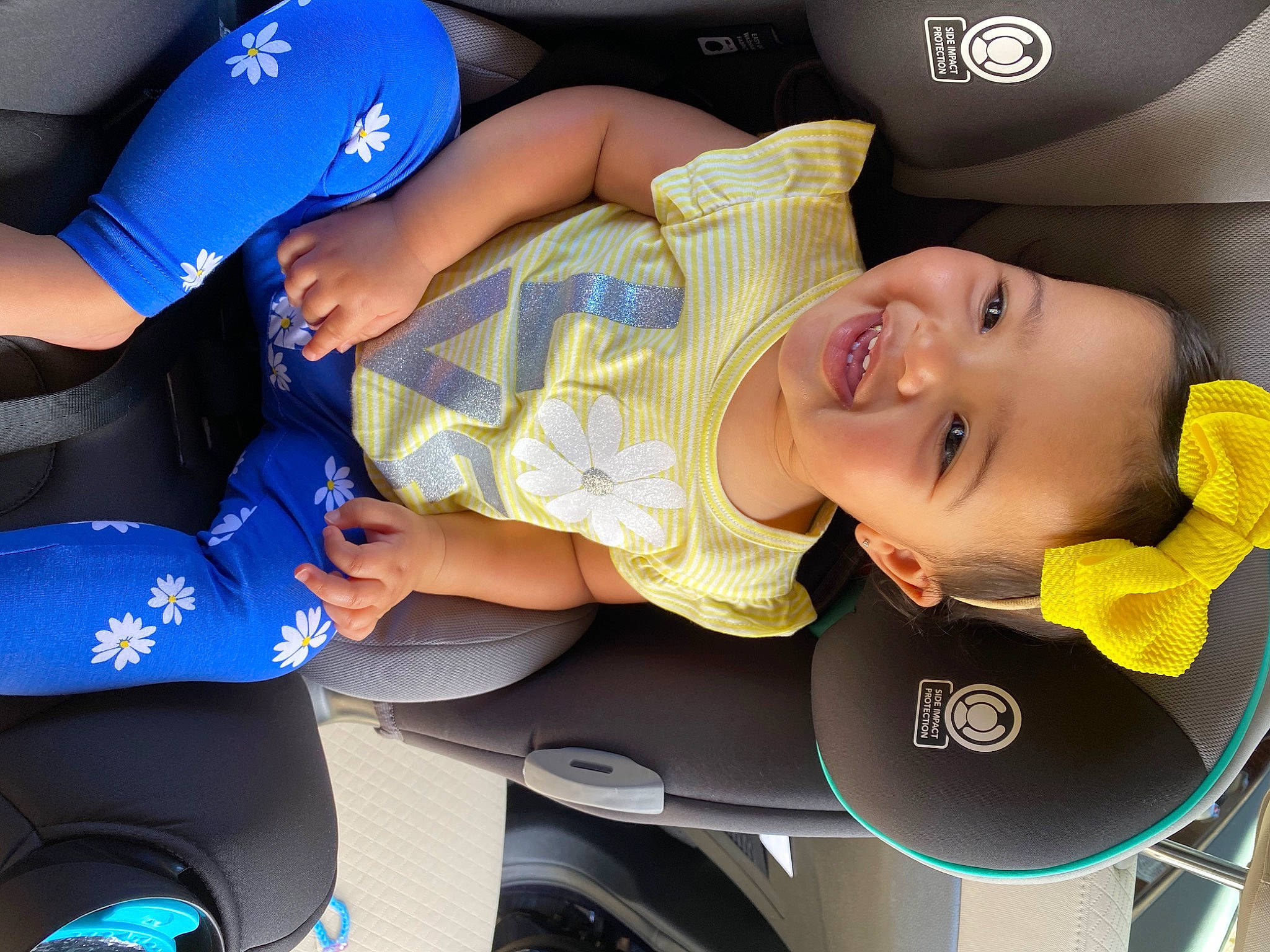 Aubri is registered to the contest to win money with this photo: auto_part, baby, baby_carriage, baby_in_car_seat, baby_products, car, car_seat, child, comfort, joy, person, product, seat_belt, sleep, toddler, vehicle