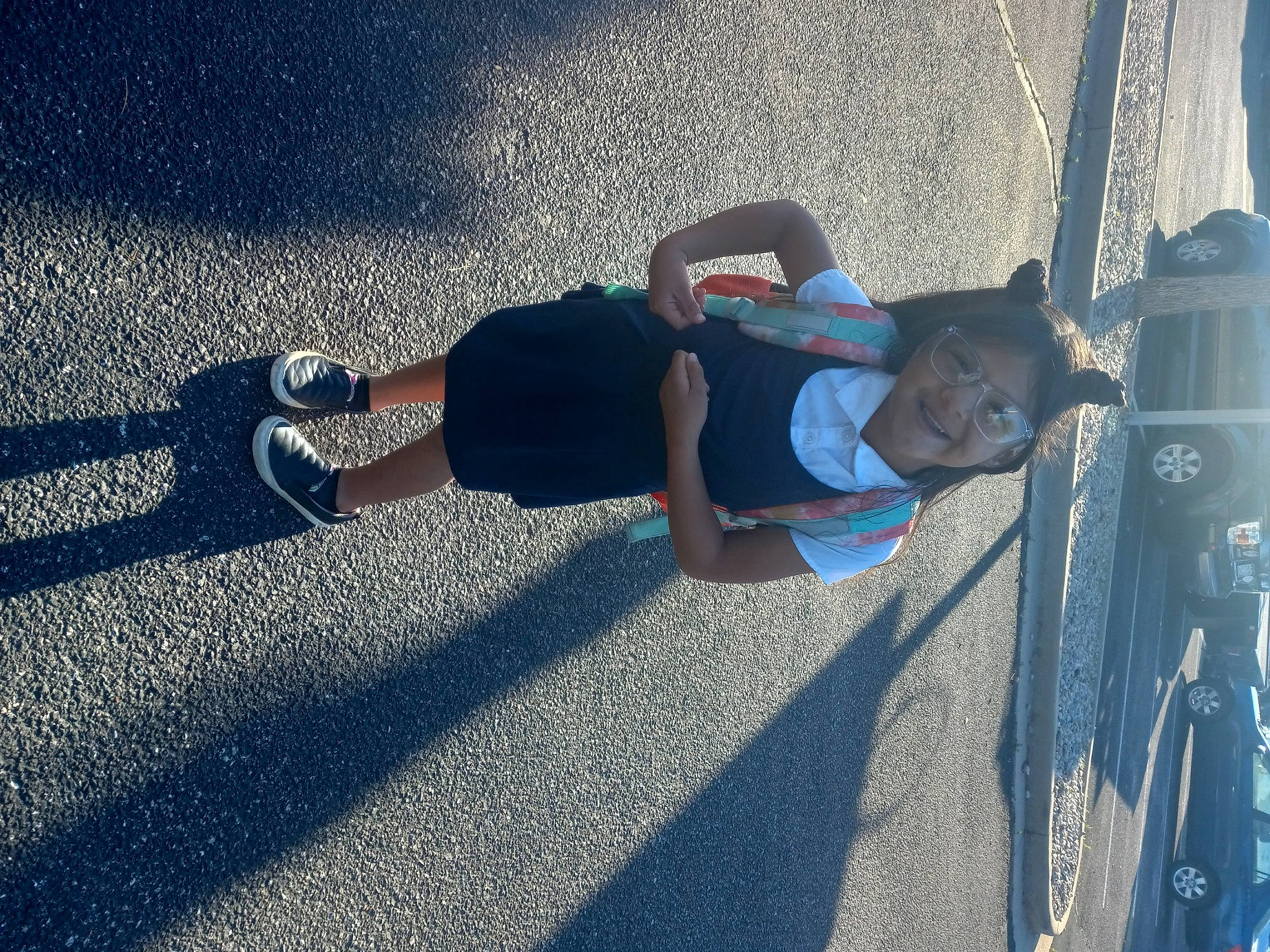 Serenity joined the competition — help win amazing prizes! asphalt, automotive_exterior, automotive_tire, automotive_wheel_system, bumper, cool, electric_blue, joy, leisure, person, recreation, road, road_surface, shoe, shorts, sidewalk, sneakers, tar, tints_and_shades, tire