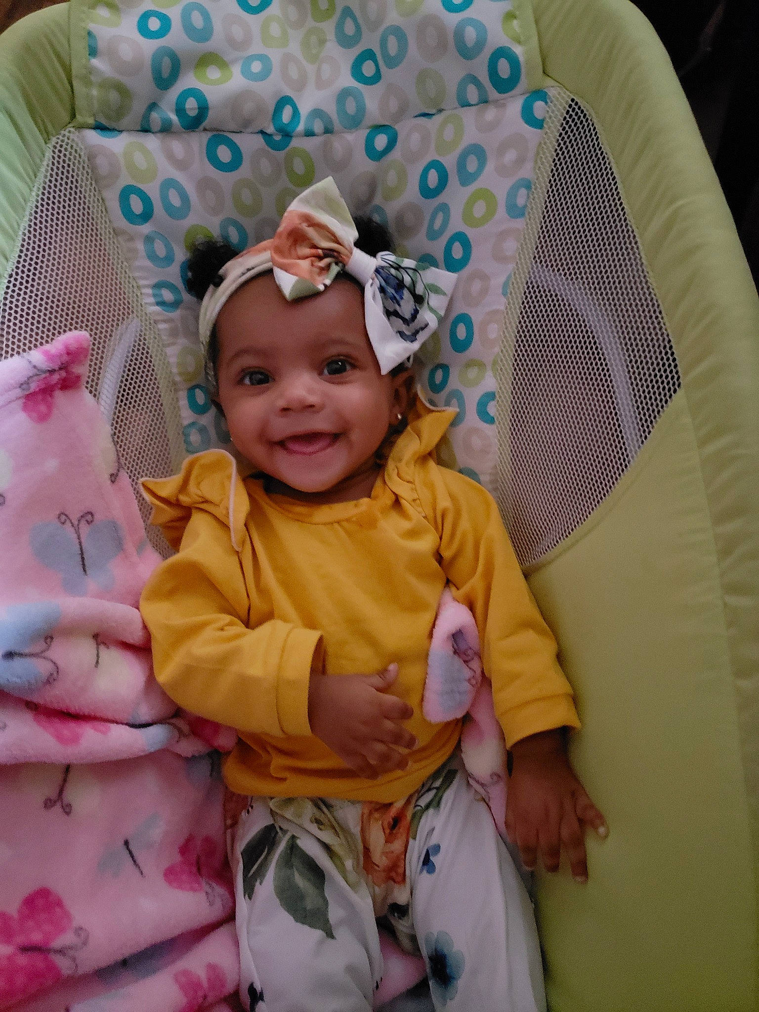 Alaila joined the competition — help win amazing prizes! baby_products, child, day, eye, fun, girl, hair_accessory, head, headgear, headwear, infant, iris, joy, person, pink, product, skin, smile, textile, toddler